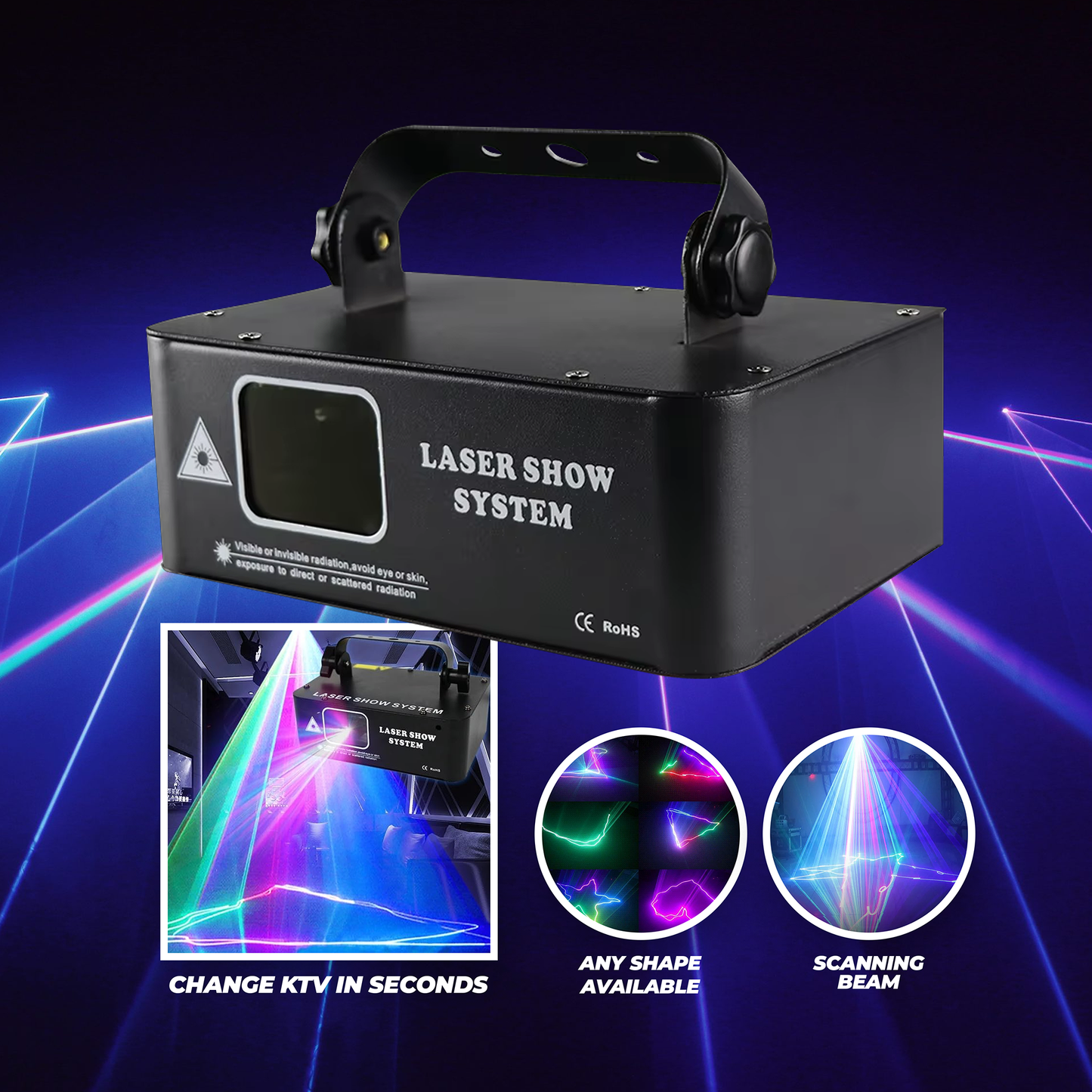SingleThrow Animation Flash Sheephead full Color Scanning Laser Light
