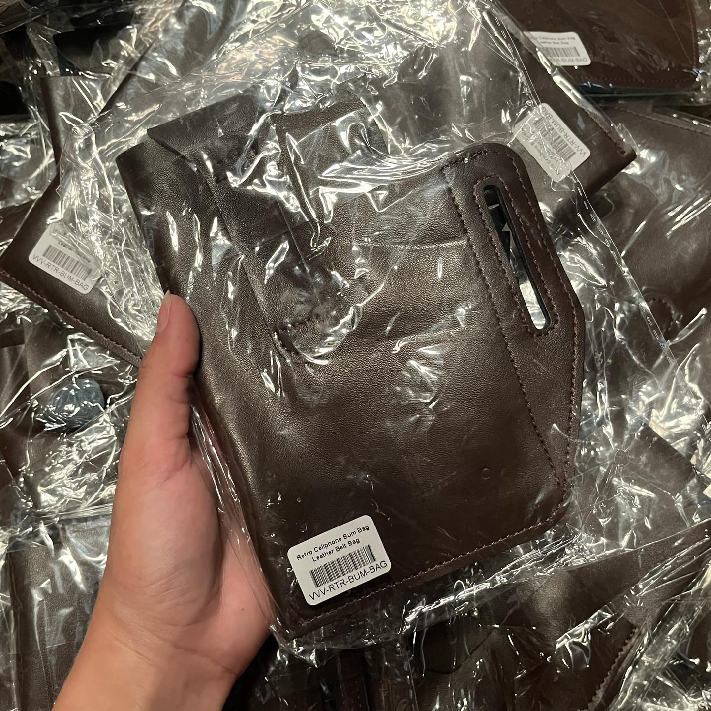 Retro Cellphone Bum Bag Leather Belt Bag