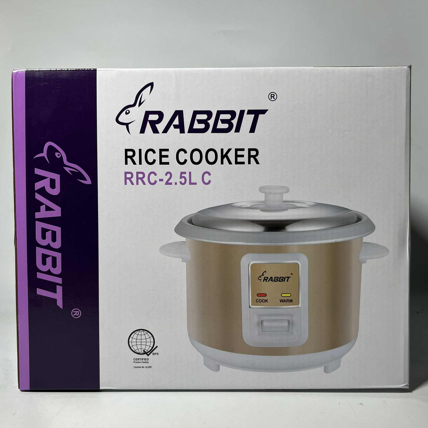 Rabbit Rice Cooker 2.5 liters Chrome type RRC 2.5LC