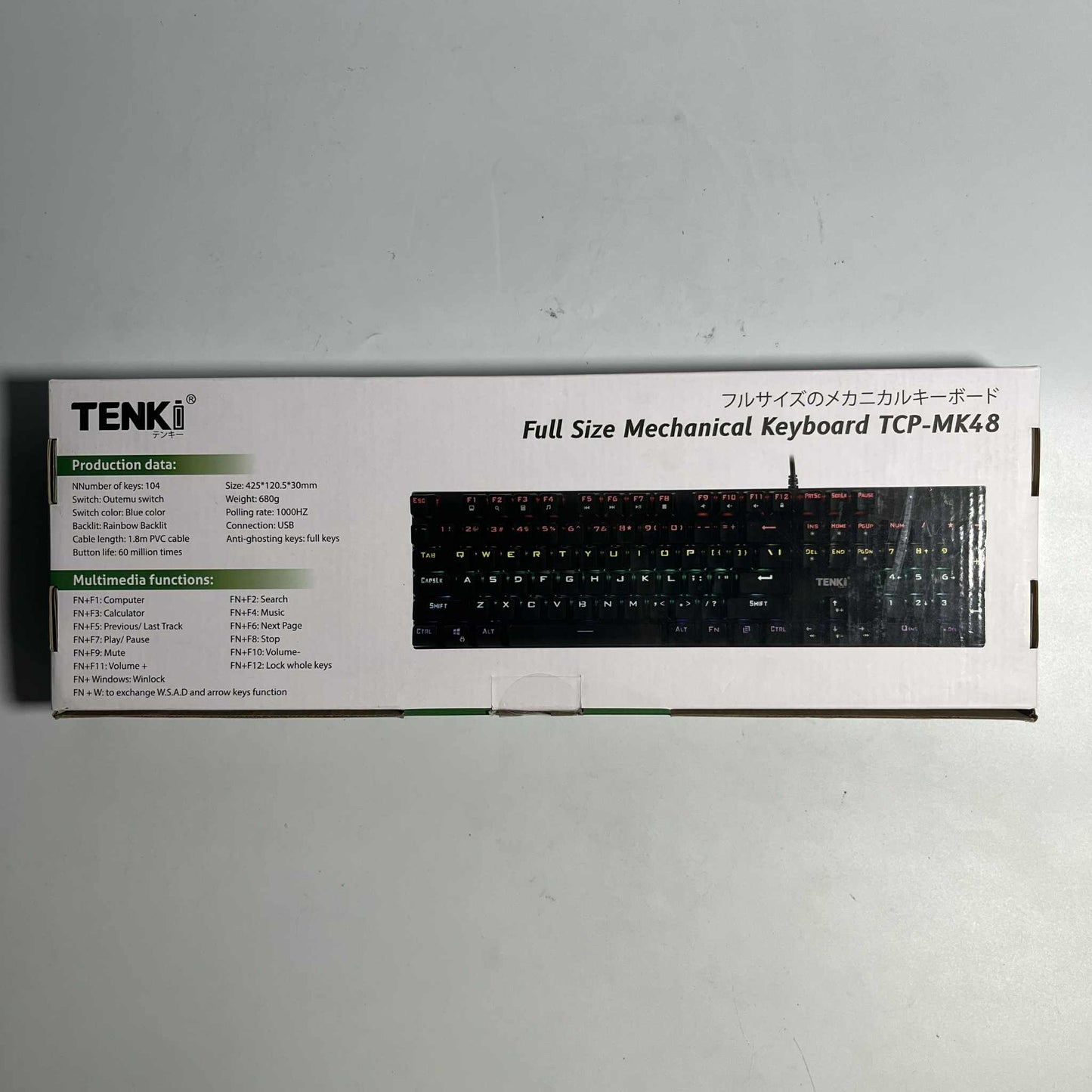 TENKI Full Size Mechanical Keyboard TCP-MK48