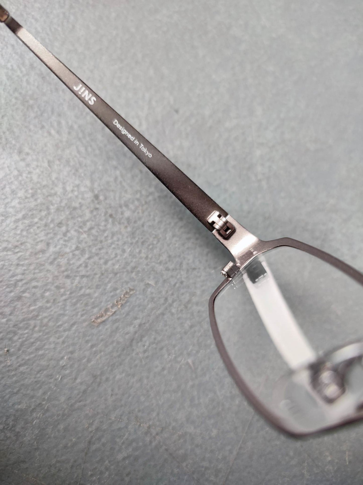 Plastic/Metal Frame JINS Matt Gray Eyeglass
