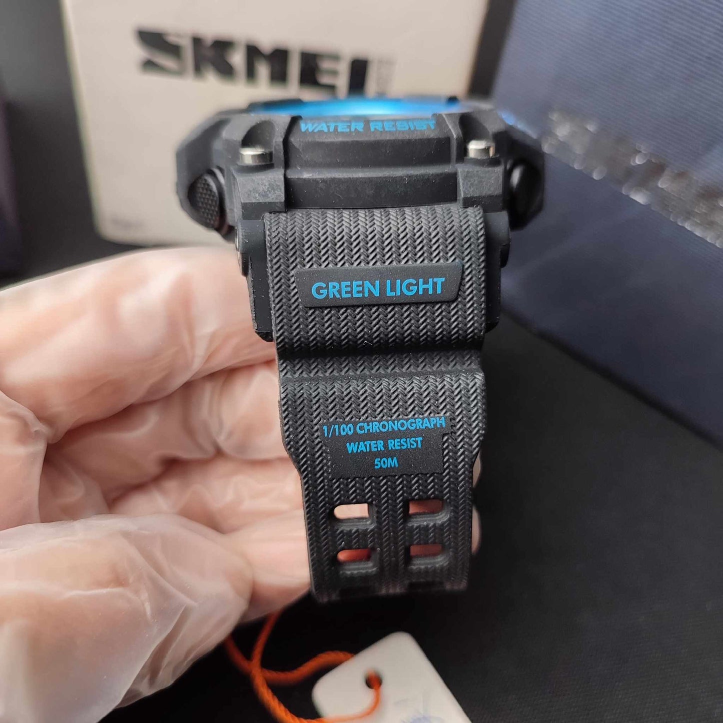 Skmei Rubber Digital Watch W/Box - Black/Blue