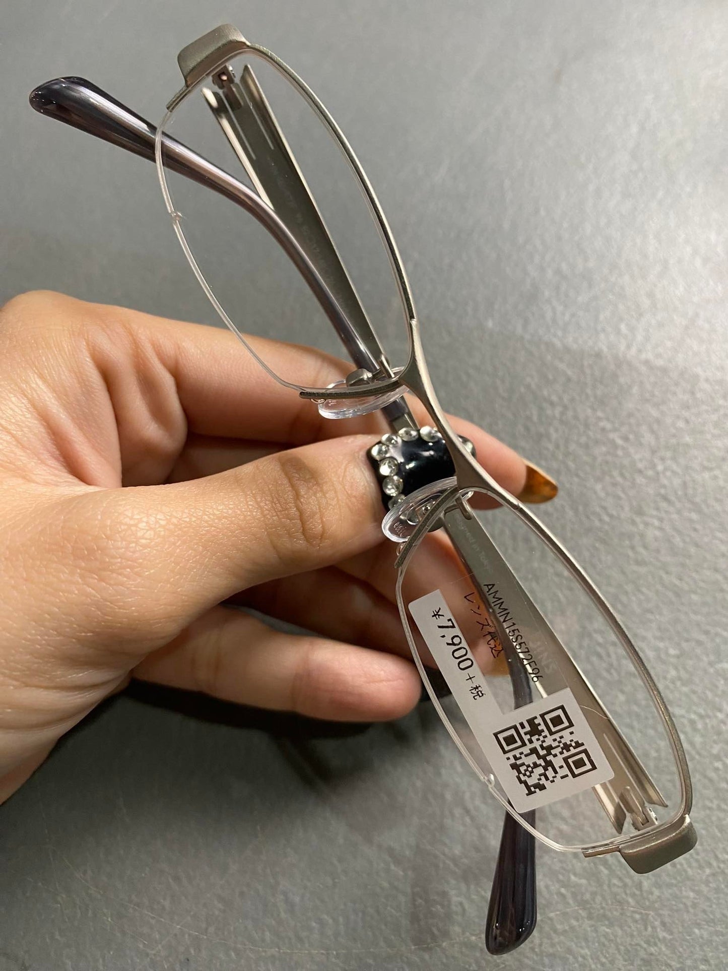 Plastic/Metal Frame JINS Silver (AMMN15S572F96) Eyeglass