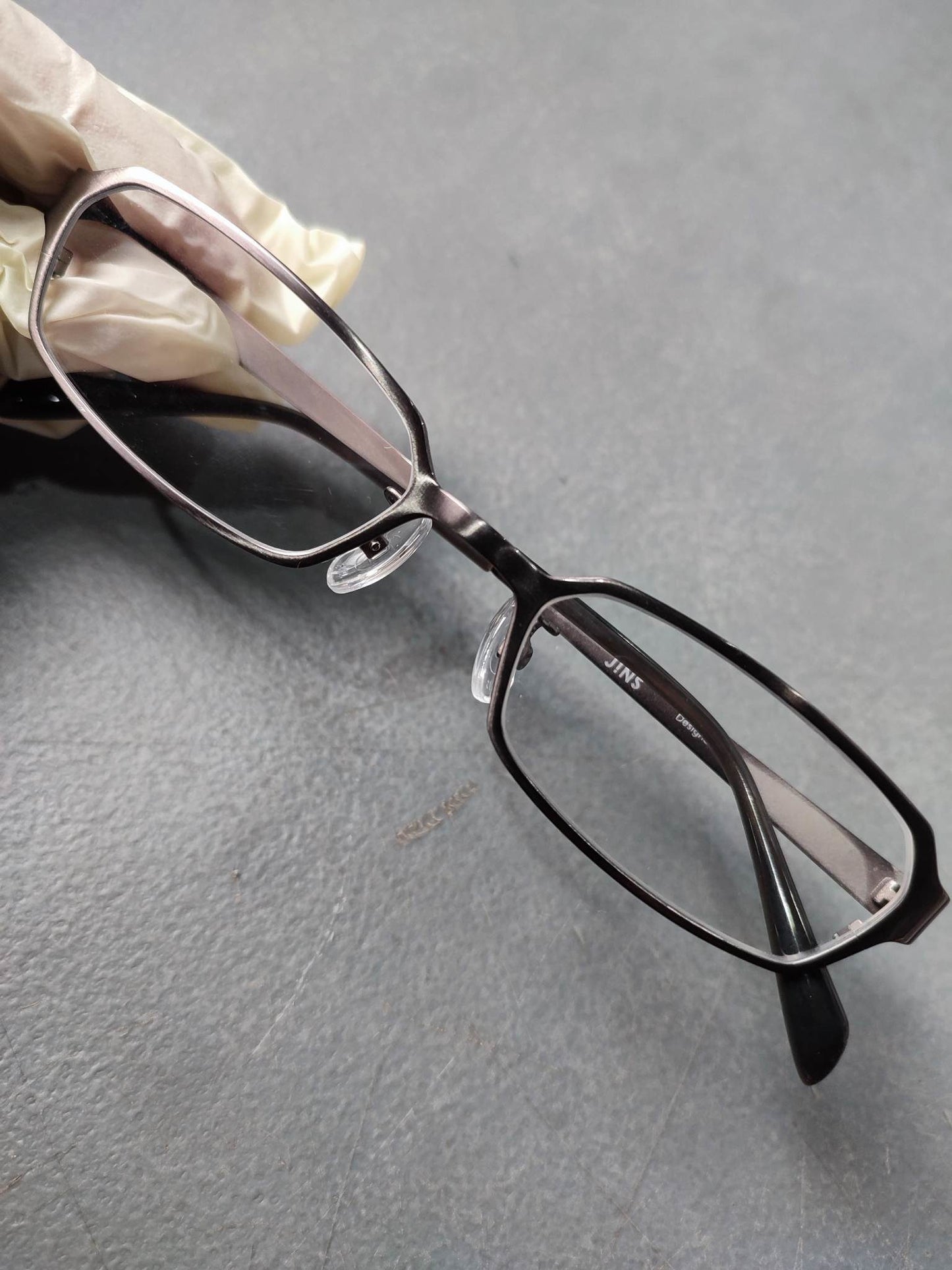 Plastic/Metal Frame JINS Matt Gray Eyeglass