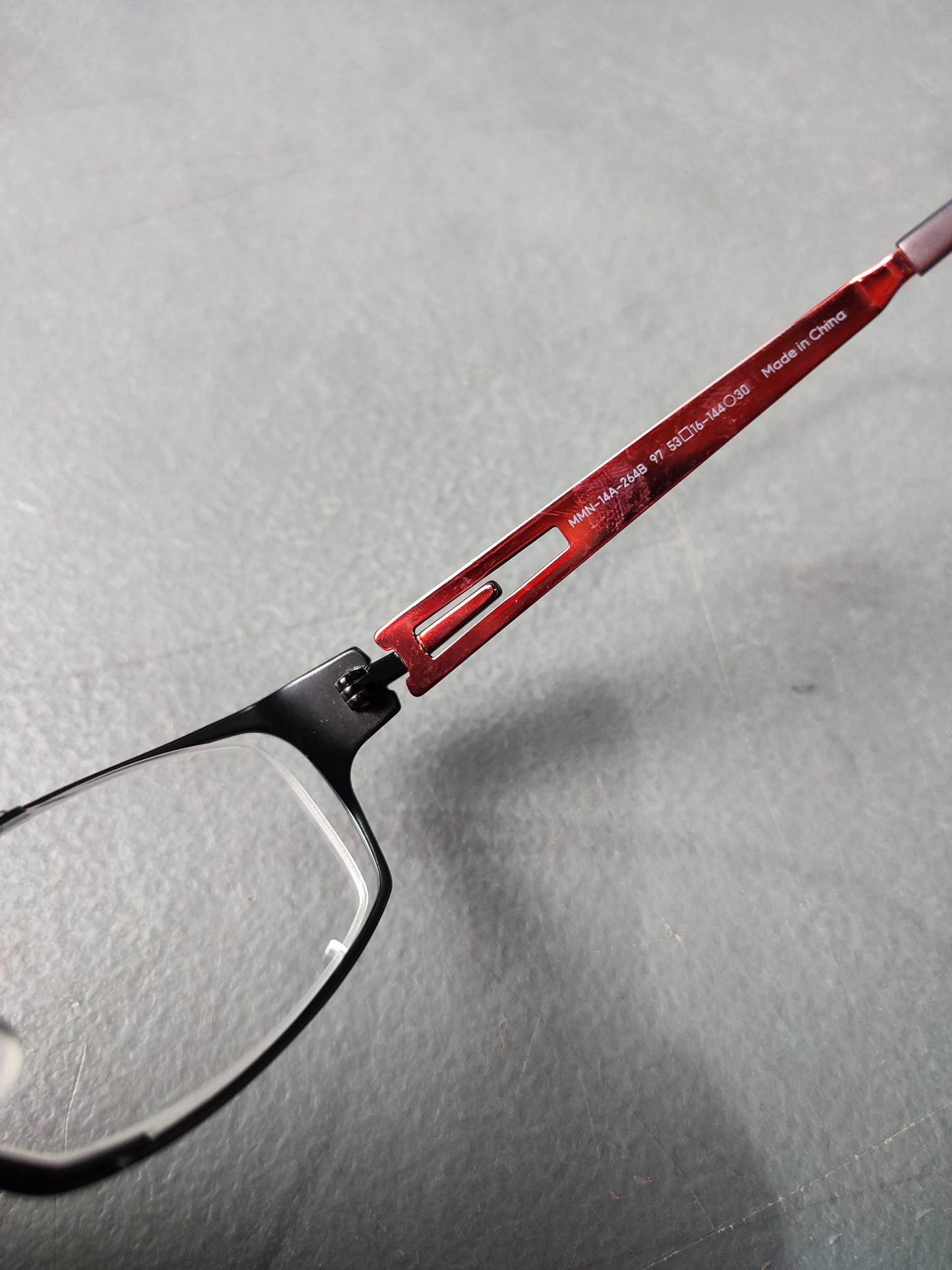 Plastic/Metal Frame JINS Matte Black/Red (AMMN14A264B97) Eyeglass
