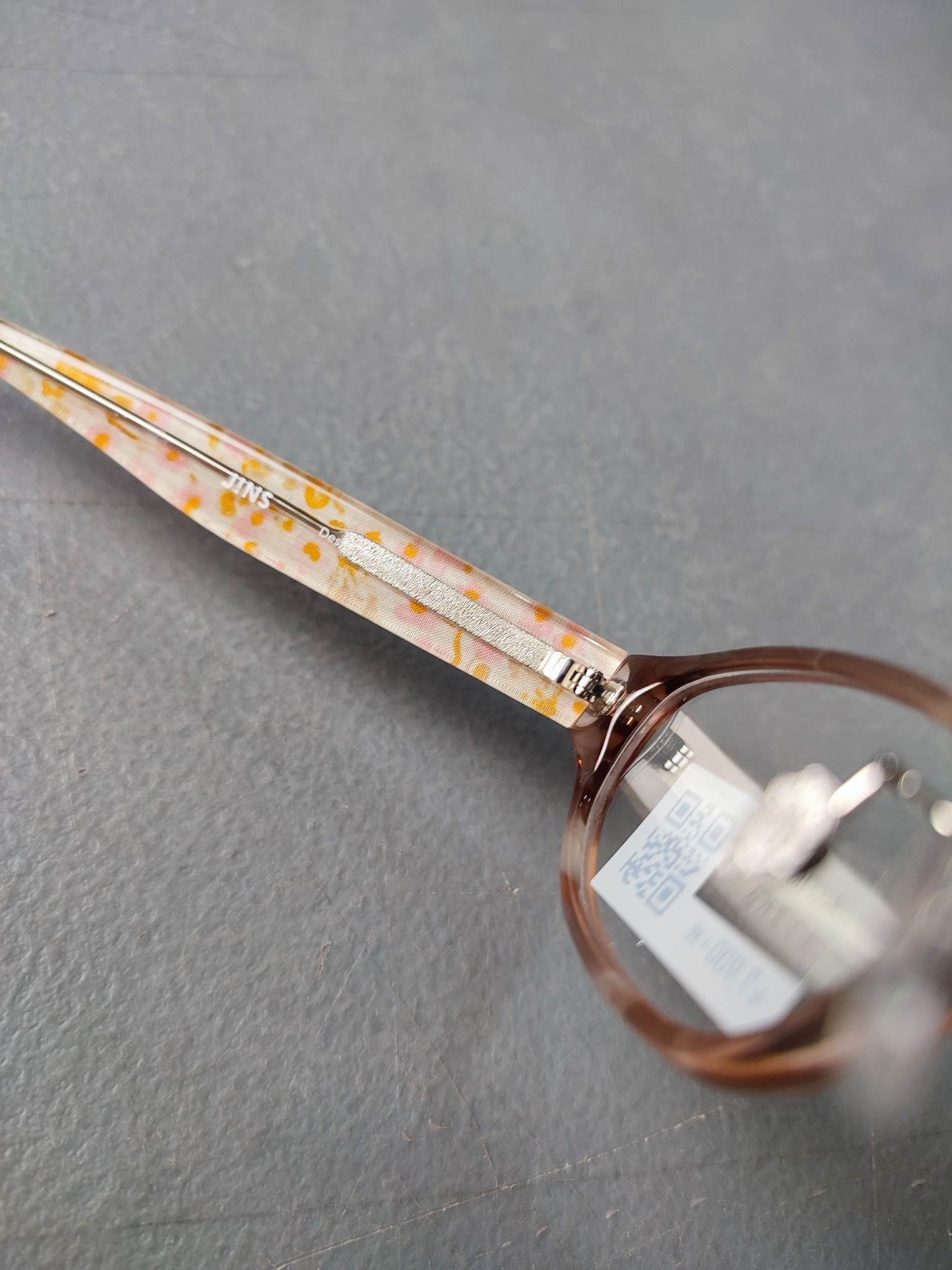 Plastic Frame JINS Floral Brown White (ALCF15S182A203) Eyeglass
