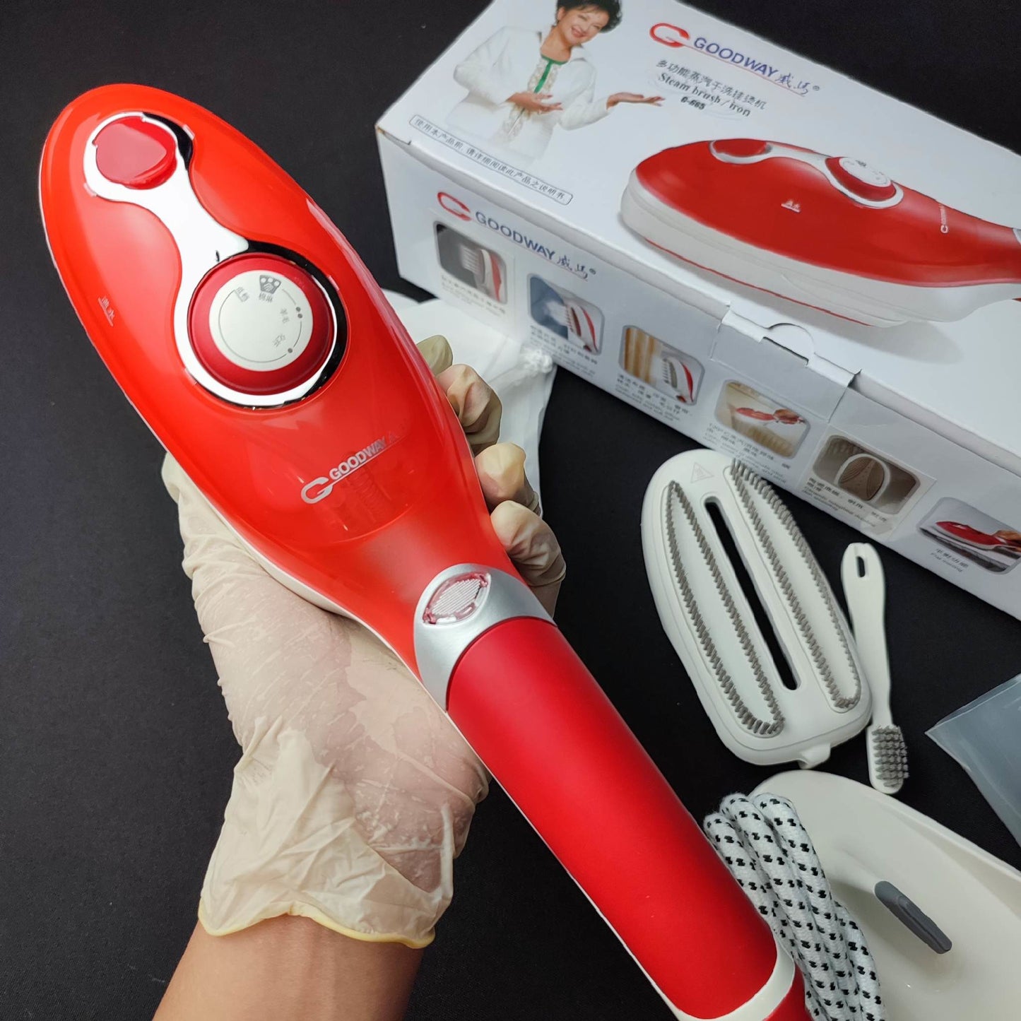 Goodway Steam Brush/Iron Combo Red (G-665-R) - International Mall PUll-out