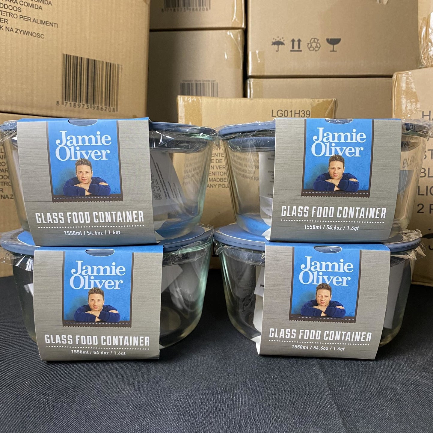 Jamie Oliver Glass Storage Round - 1550ml