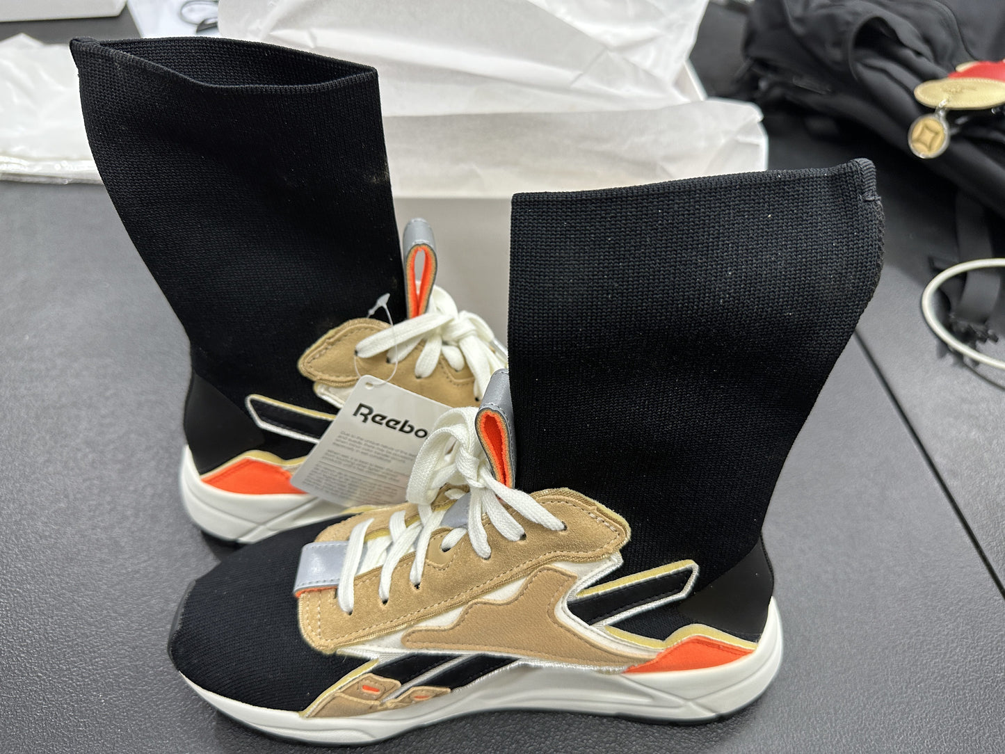 Reebok Brown/Orange Rubber Shoes Bolton Sock VB Unisex (DV9895) - Phase-out Model