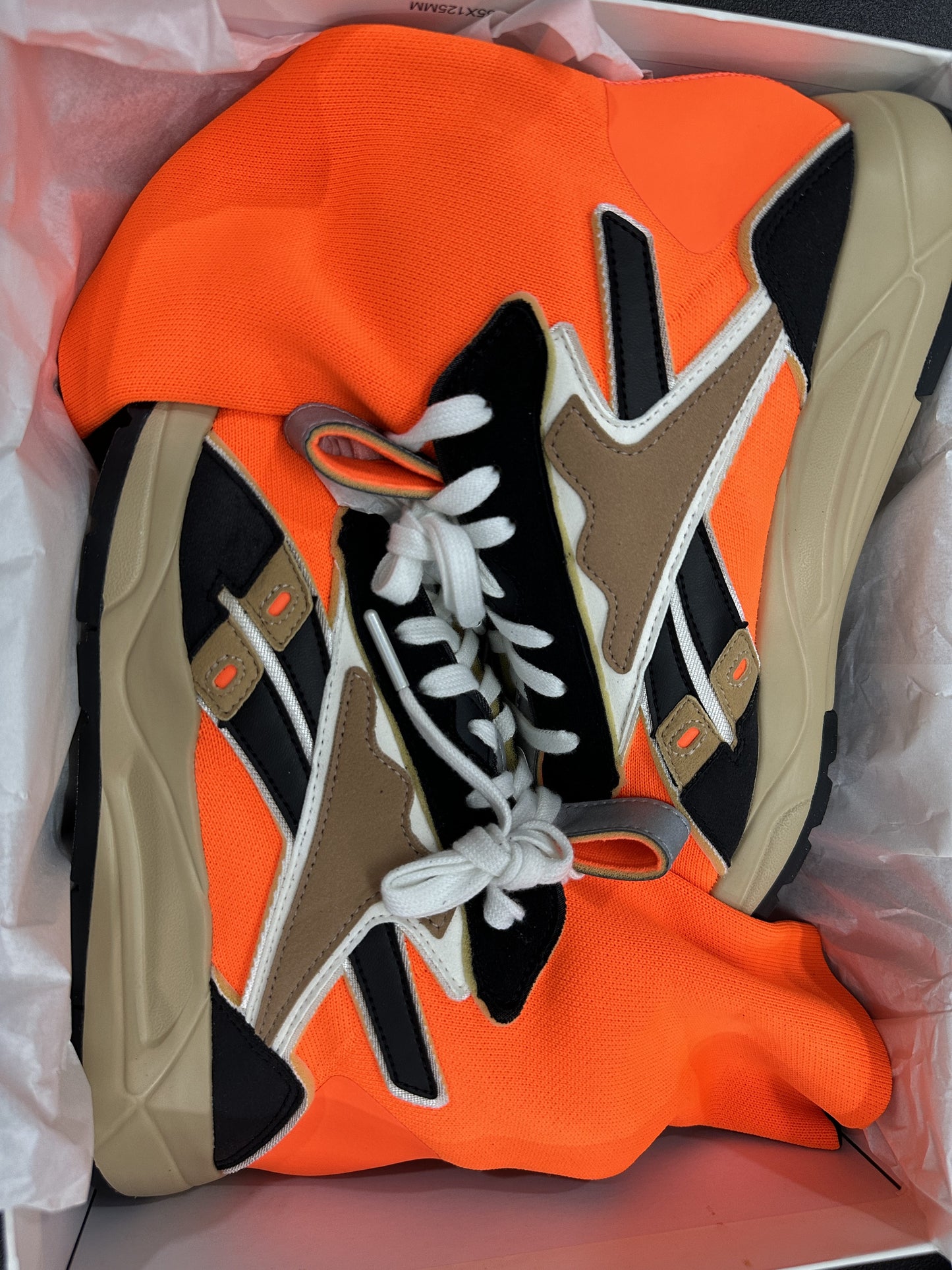 Reebok Orange High Cut Rubber Shoes Bolton Sock VB Unisex (DV9897) - Phase-out Model