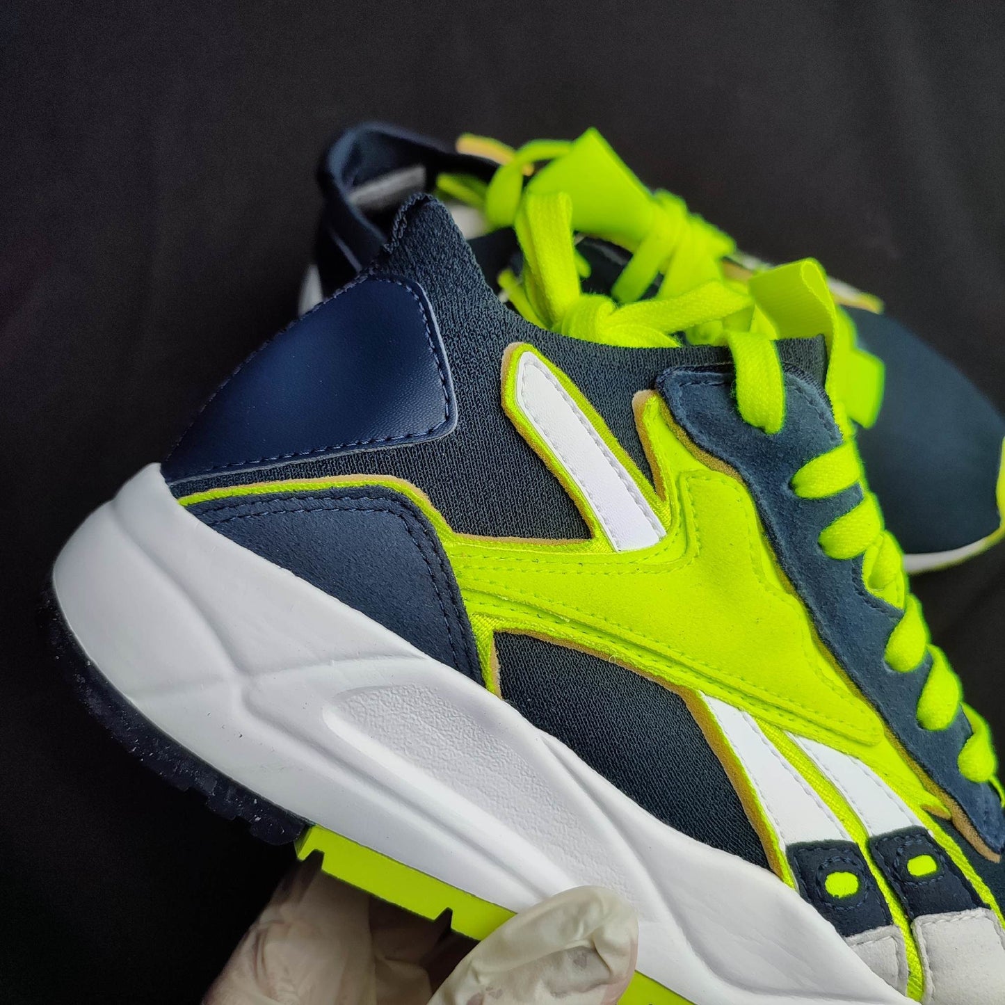 Reebok Blue/Yellow Green Rubber Shoes Bolton Sock VB LO Unisex (FU7555) - Phase-out Model