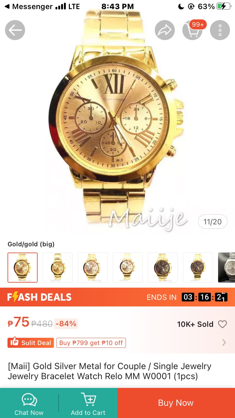 Michael Kors 3 Gold Analog Stainless Steel Watch (Gold/Gold)