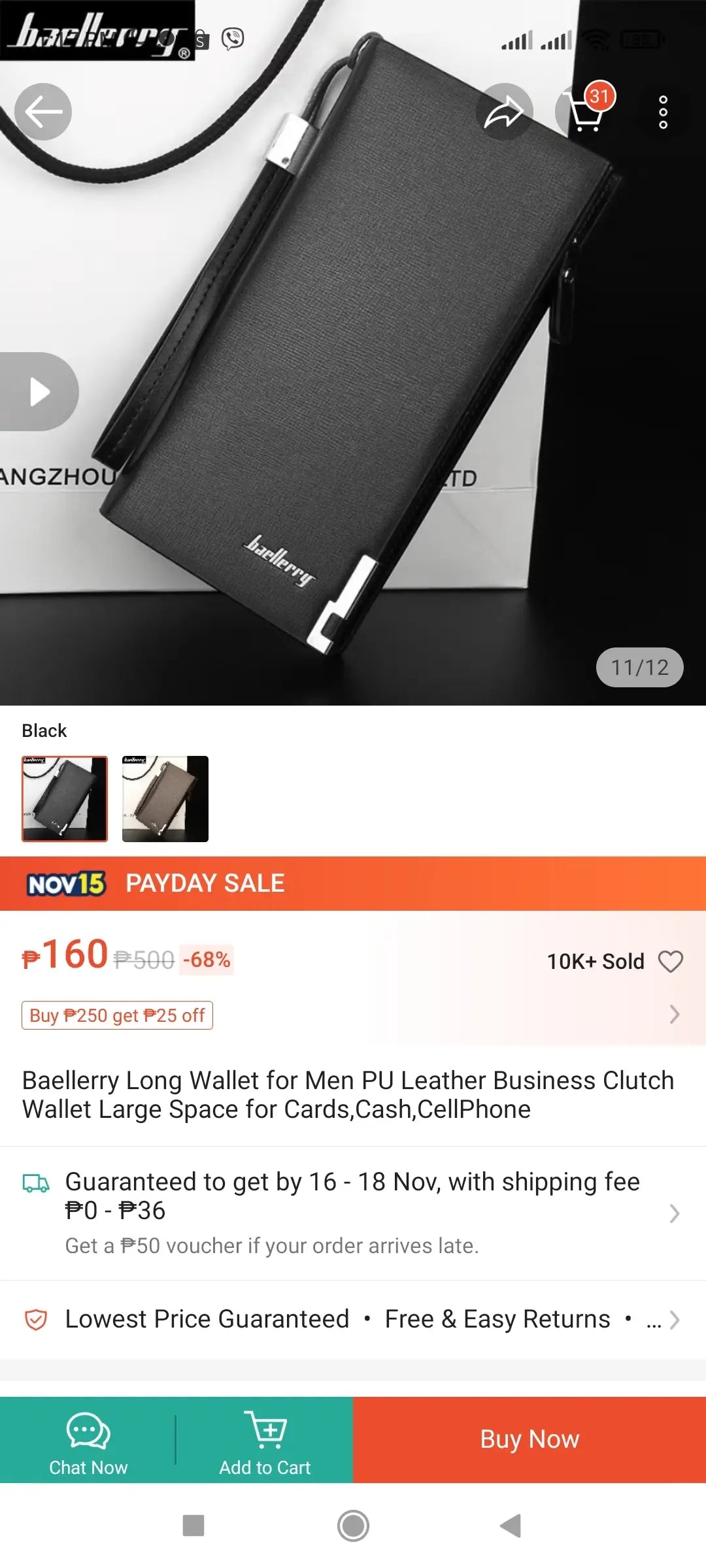 (W2YK1C)Baellerry SW002 ORIGINAL Long Wallet Men Can Women Best Seller Baeller