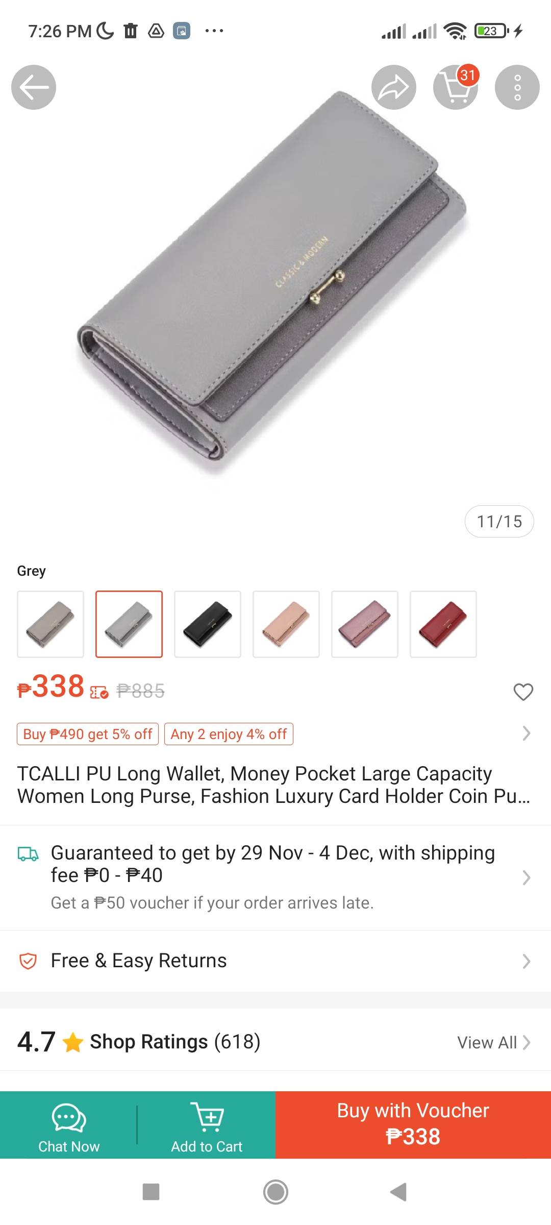 (UDNLSU)?Shipping Jakarat?Women's Wallet Creative Mosaic Large Capacity Matte