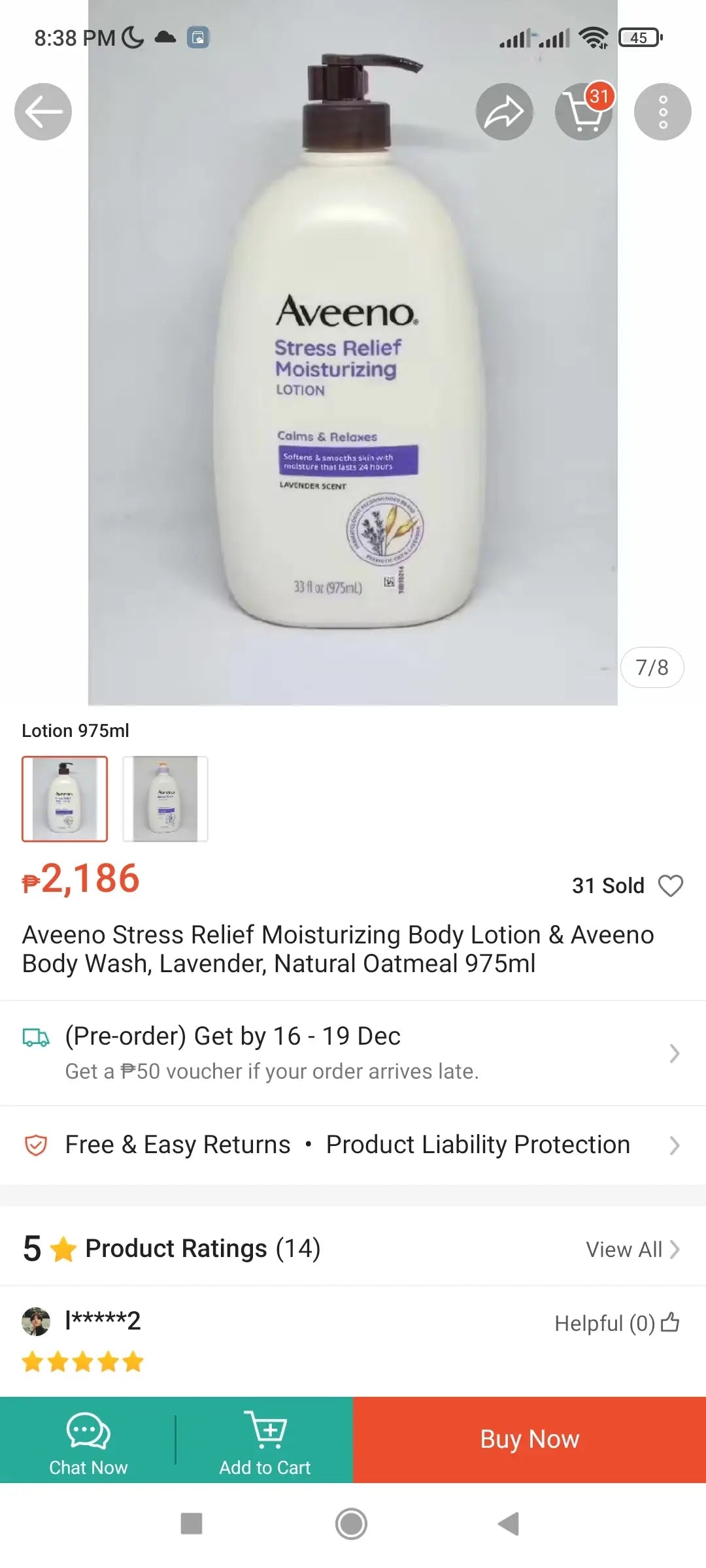 Aveeno Daily Moisturizing Stress Relief Body Wash Calms & Nourishes (Lavender Scent) 532ml