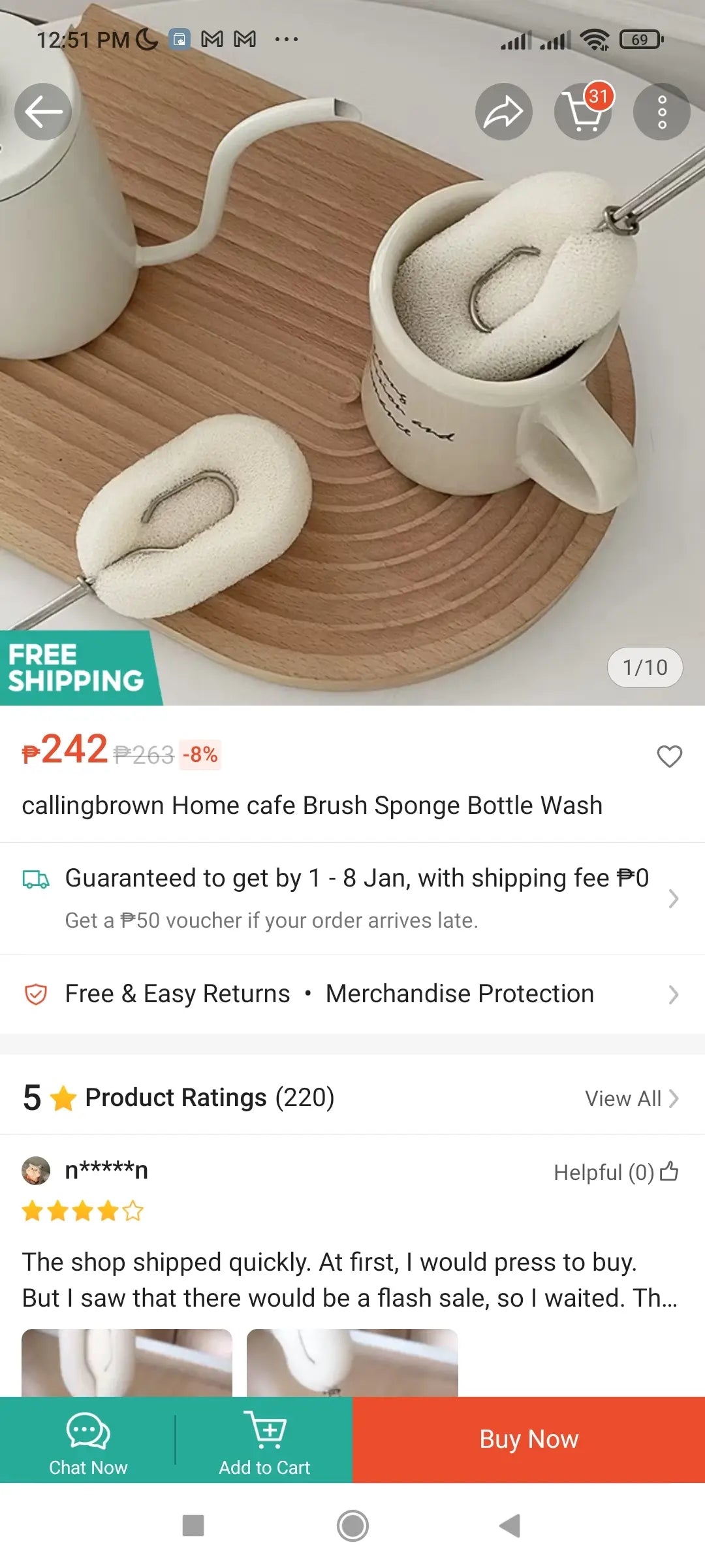 Replaceable Sponge Cleaning Brush