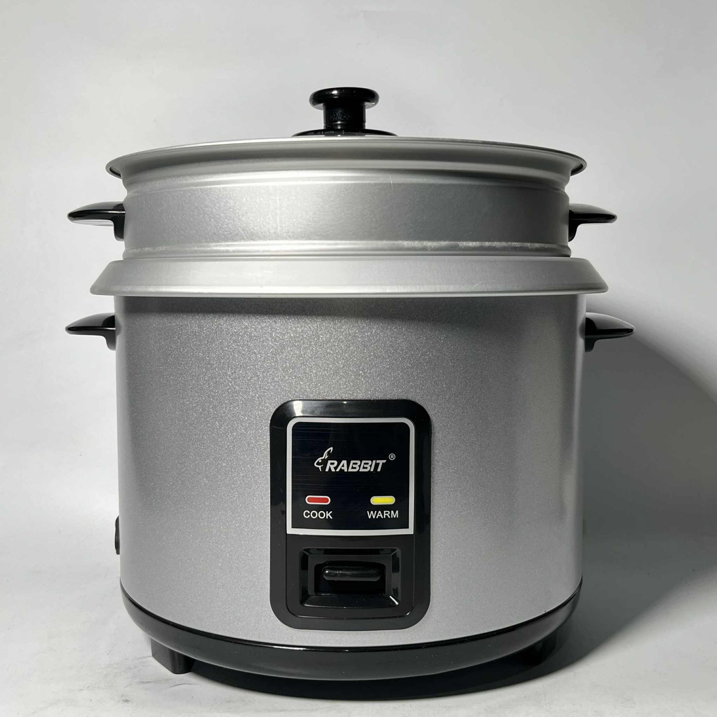 Rabbit Rice Cooker 2.5 liters Silver body Glass Lid w/ Steamer RRC 2.5L G