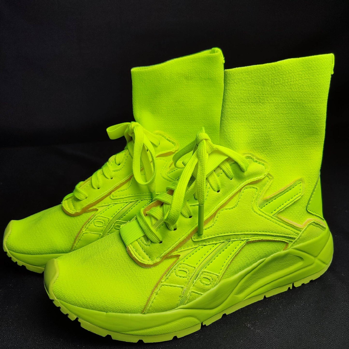 Reebok Yellow Green High Rubber Shoes BOLTON SOCK VB Unisex (FU7522) - Phase-out Model