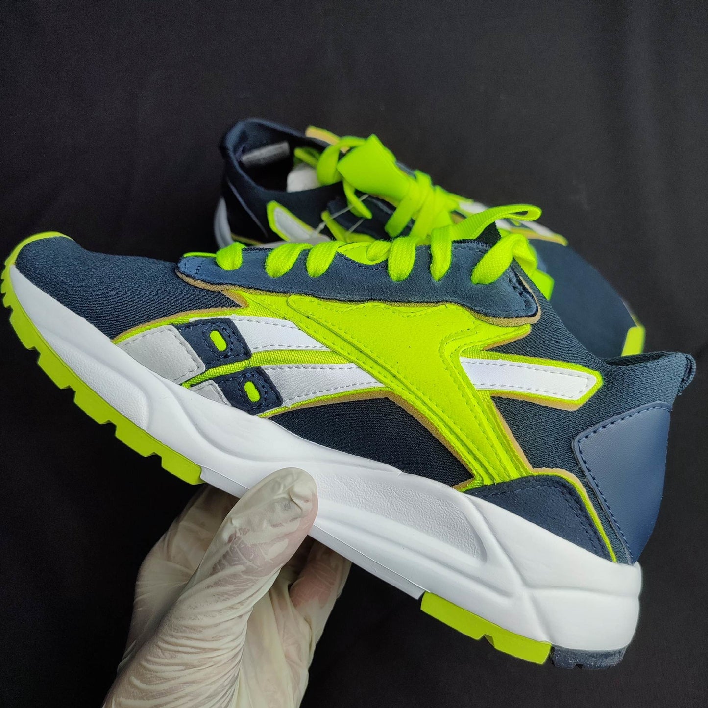 Reebok Blue/Yellow Green Rubber Shoes Bolton Sock VB LO Unisex (FU7555) - Phase-out Model