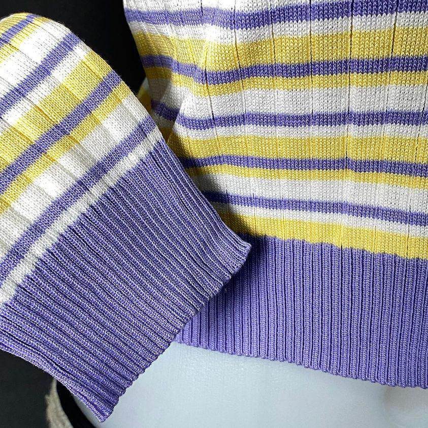 (P8UM8B)?Linki?Women Long Sleeve Striped tshirt Knit Tops ins