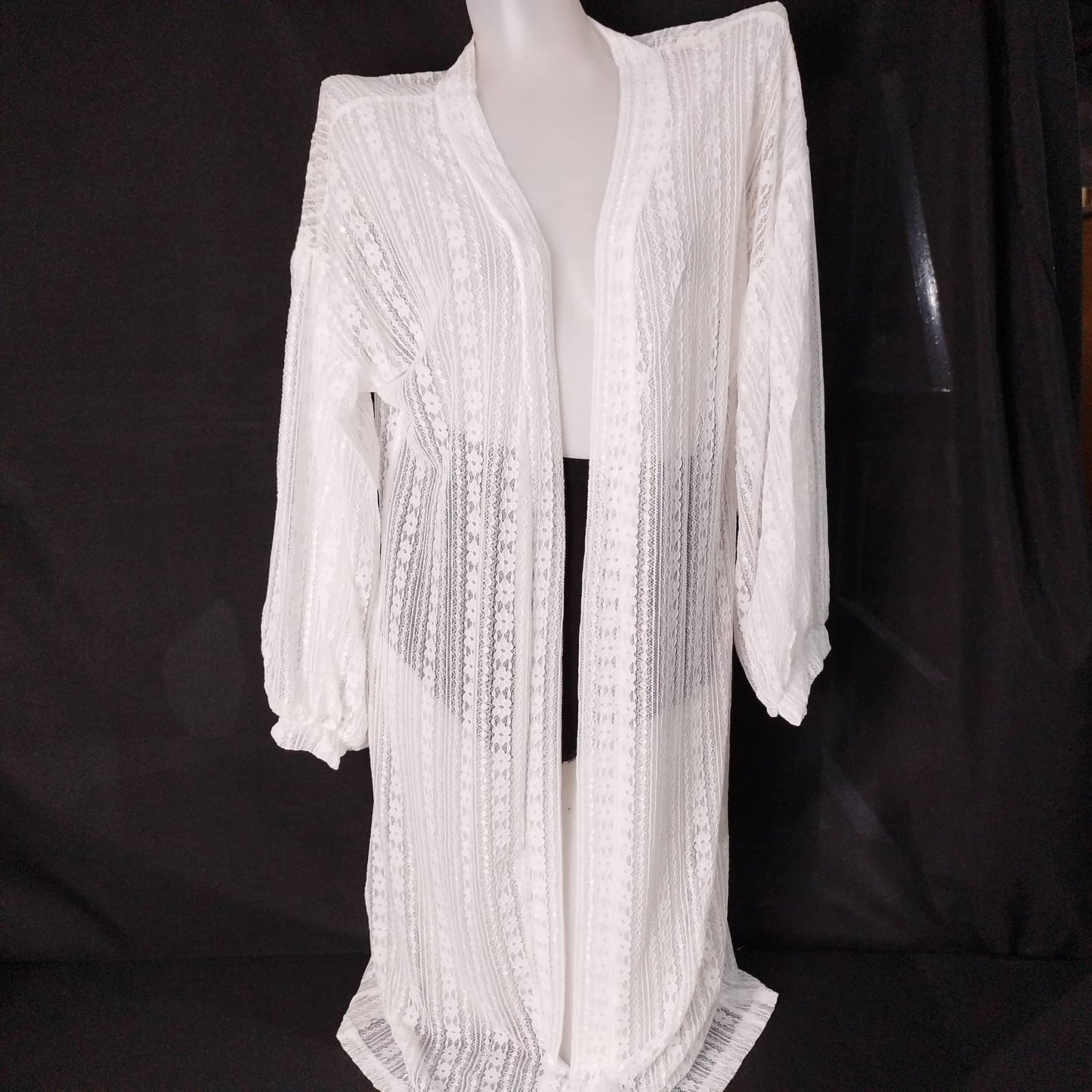 Women Beach Lace Cardigan Longsleeve Open Front