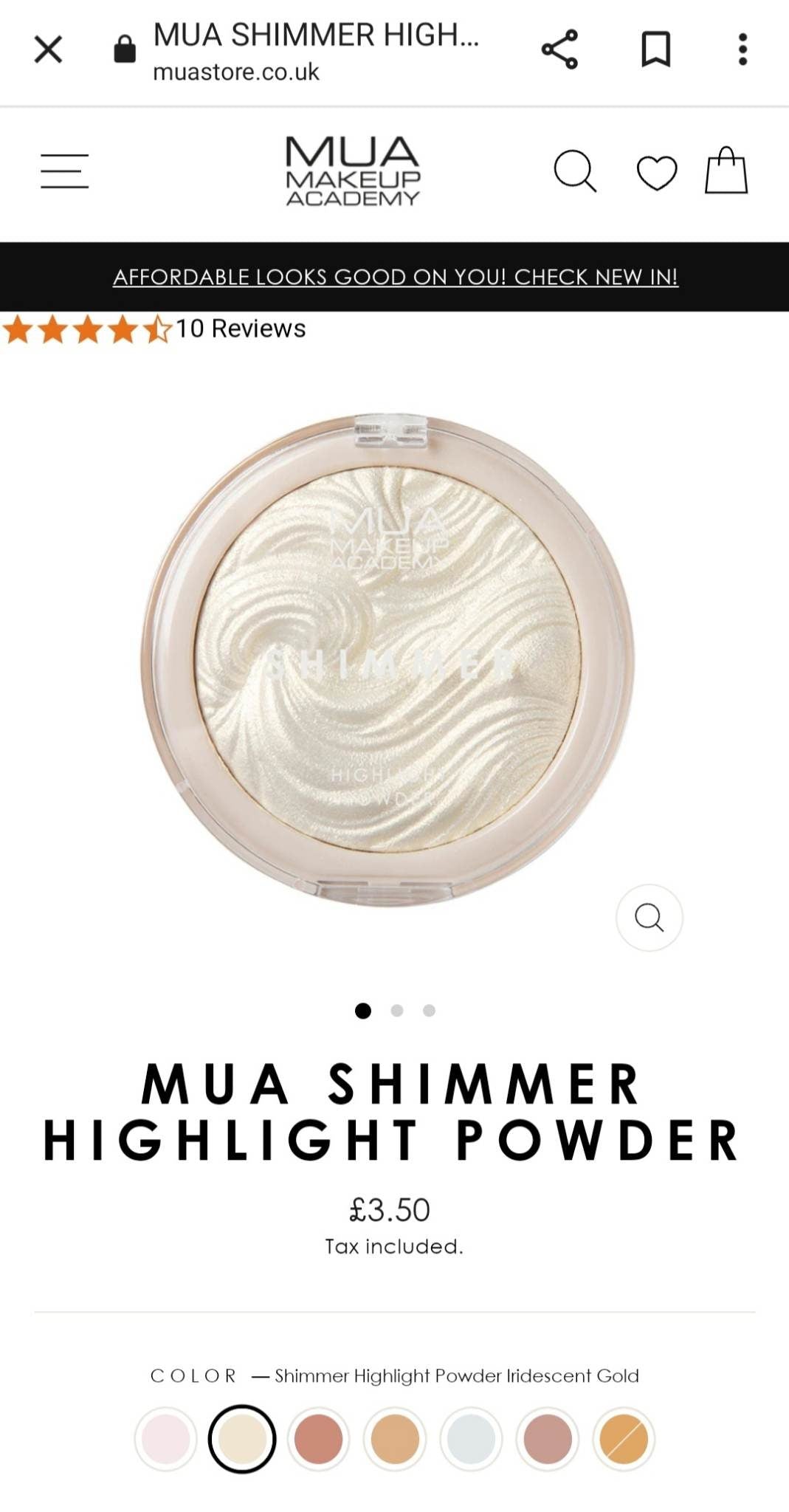 MUA Make Up Academy Shimmer Highlights Powder - International Mall Pull-out