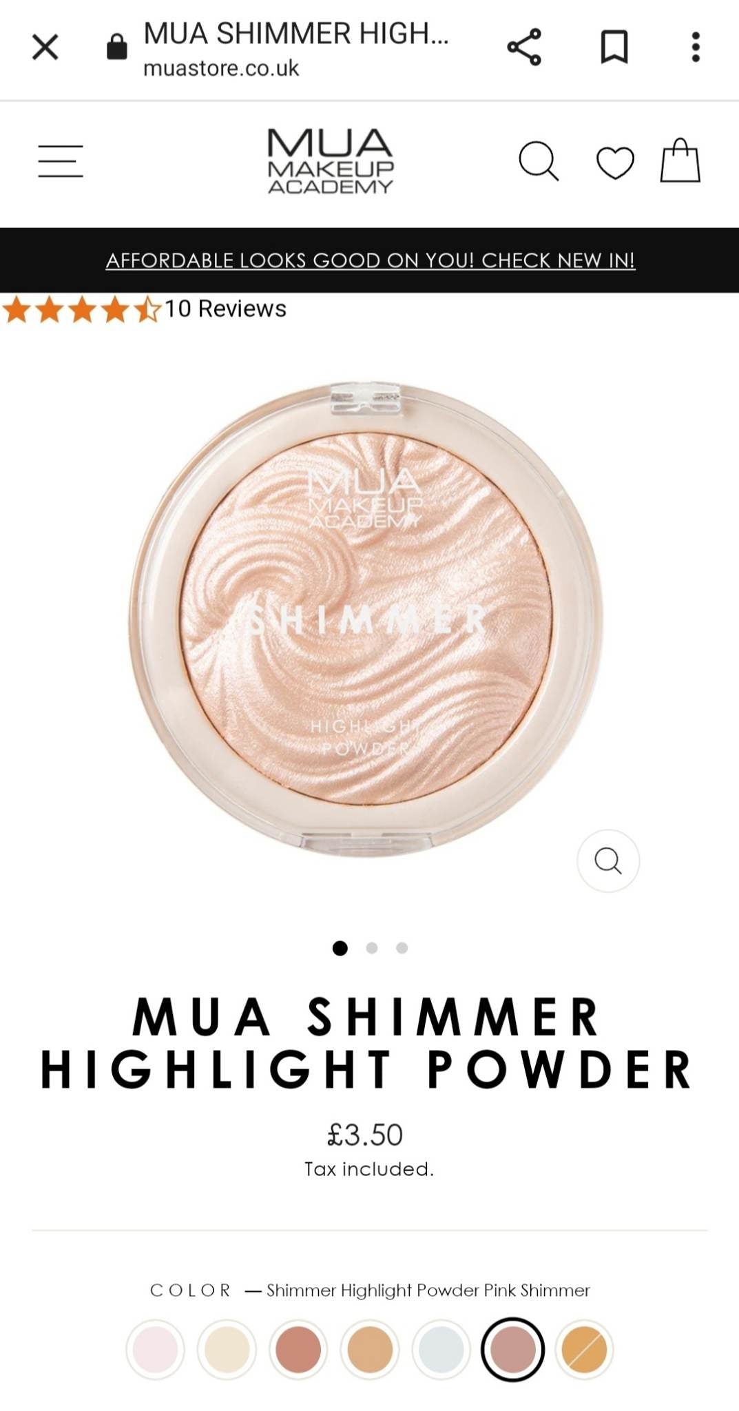 MUA Make Up Academy Shimmer Highlights Powder - International Mall Pull-out