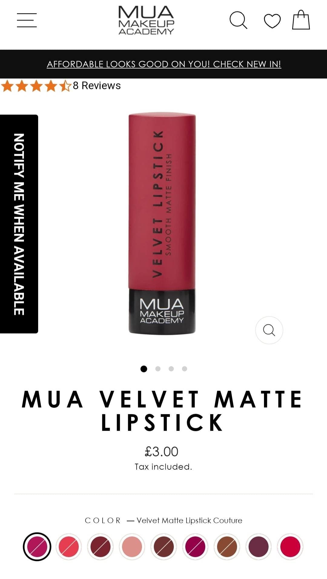 MUA Makeup Academy Matte Lipstick - International Mall Pull-out