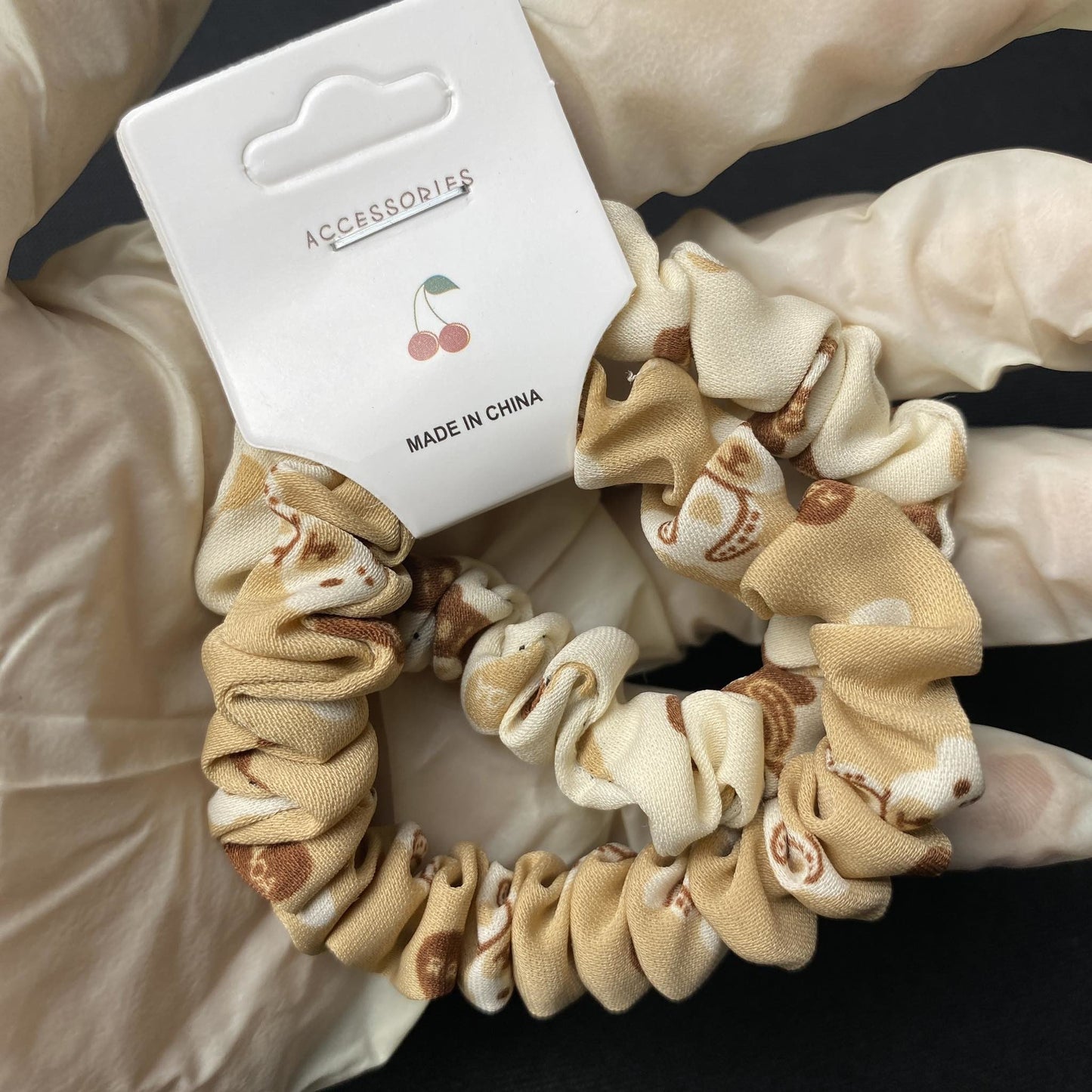 Scrunchies White/Brown By 2pc