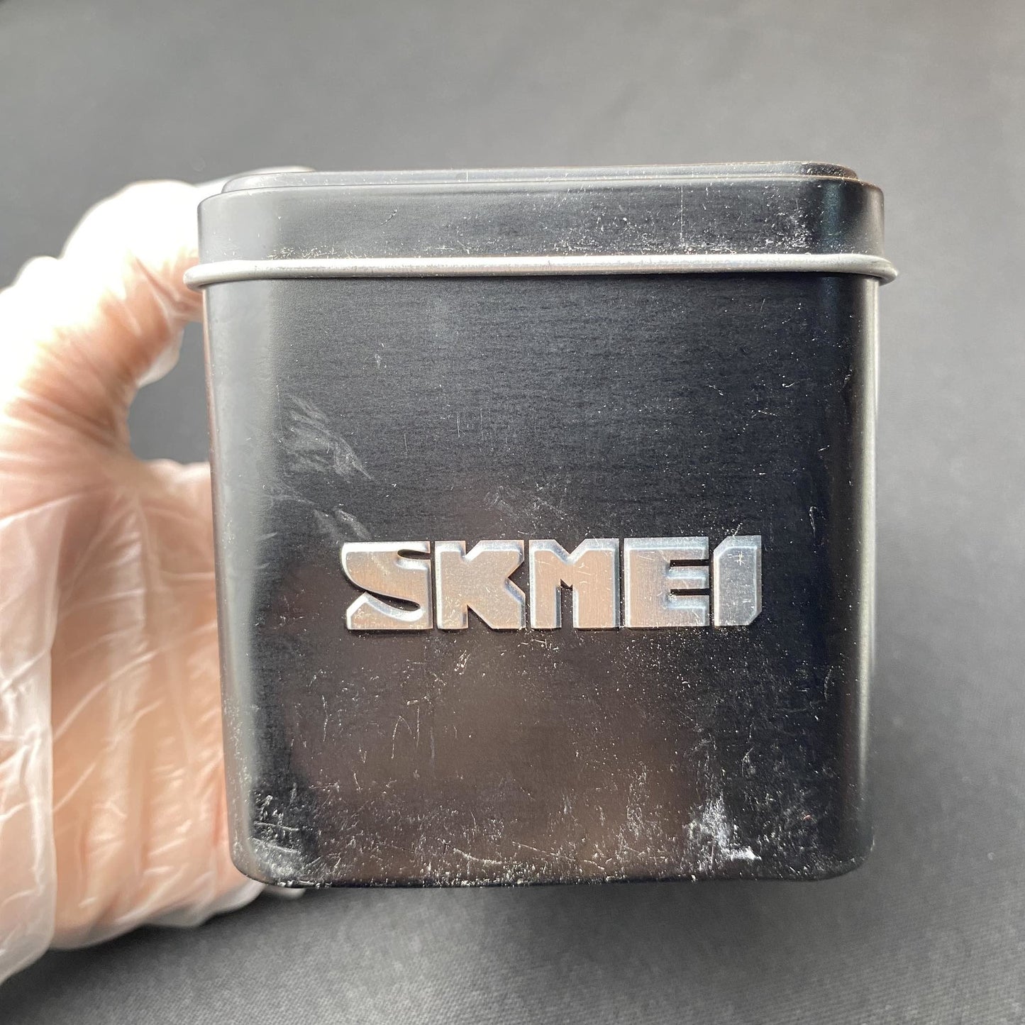Skmei Steel Chronograph Watch W/Metal Box - Black/White/Red