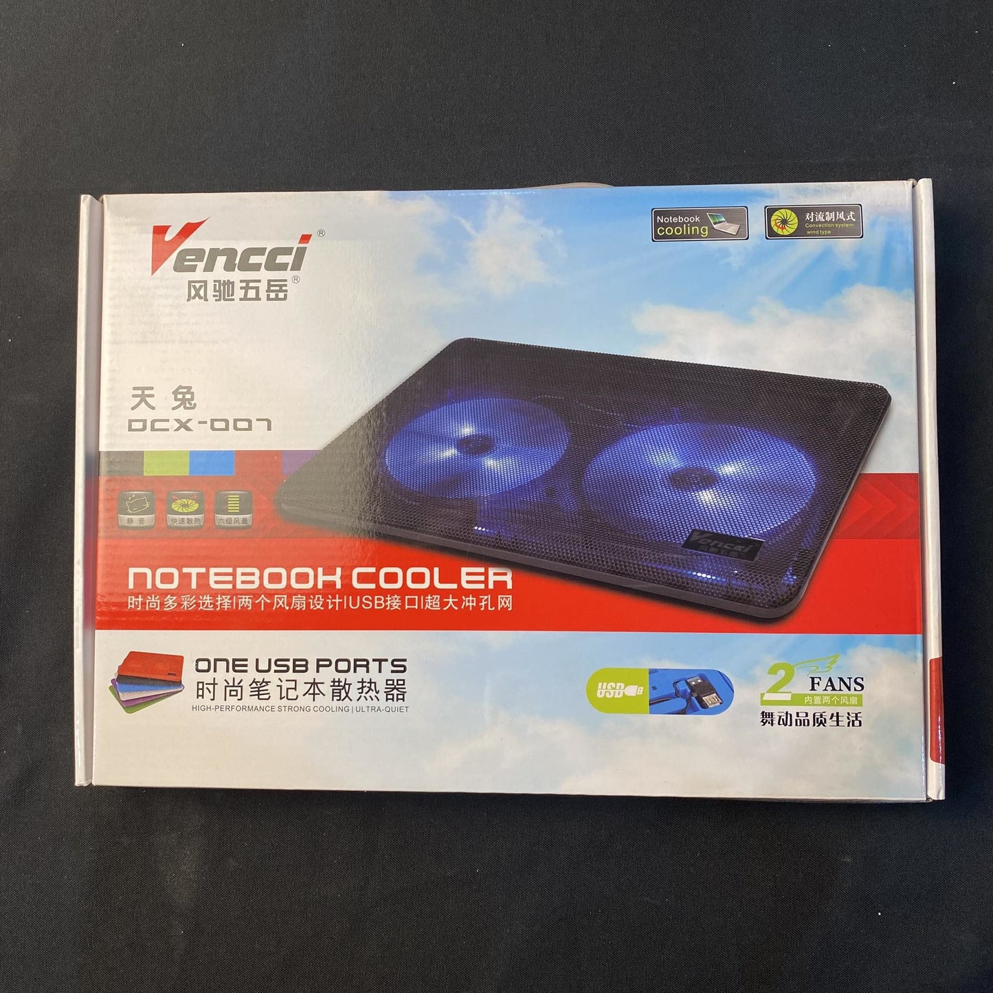 Vencci Notebook Cooling Pad One USB Port (DCX-007 White)