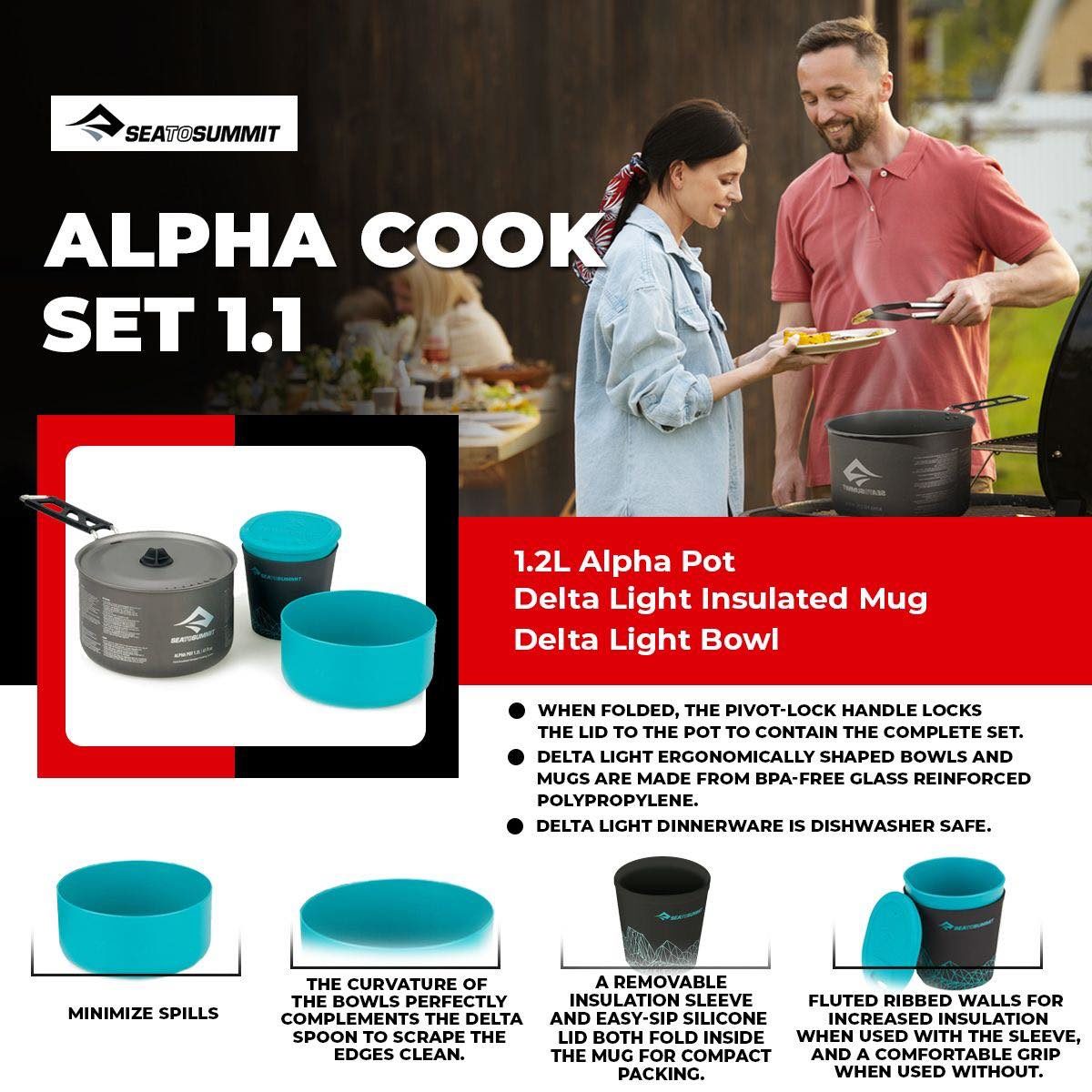 Sea to Summit Alpha Cookset Camping Cookware - International Mall Pull-out