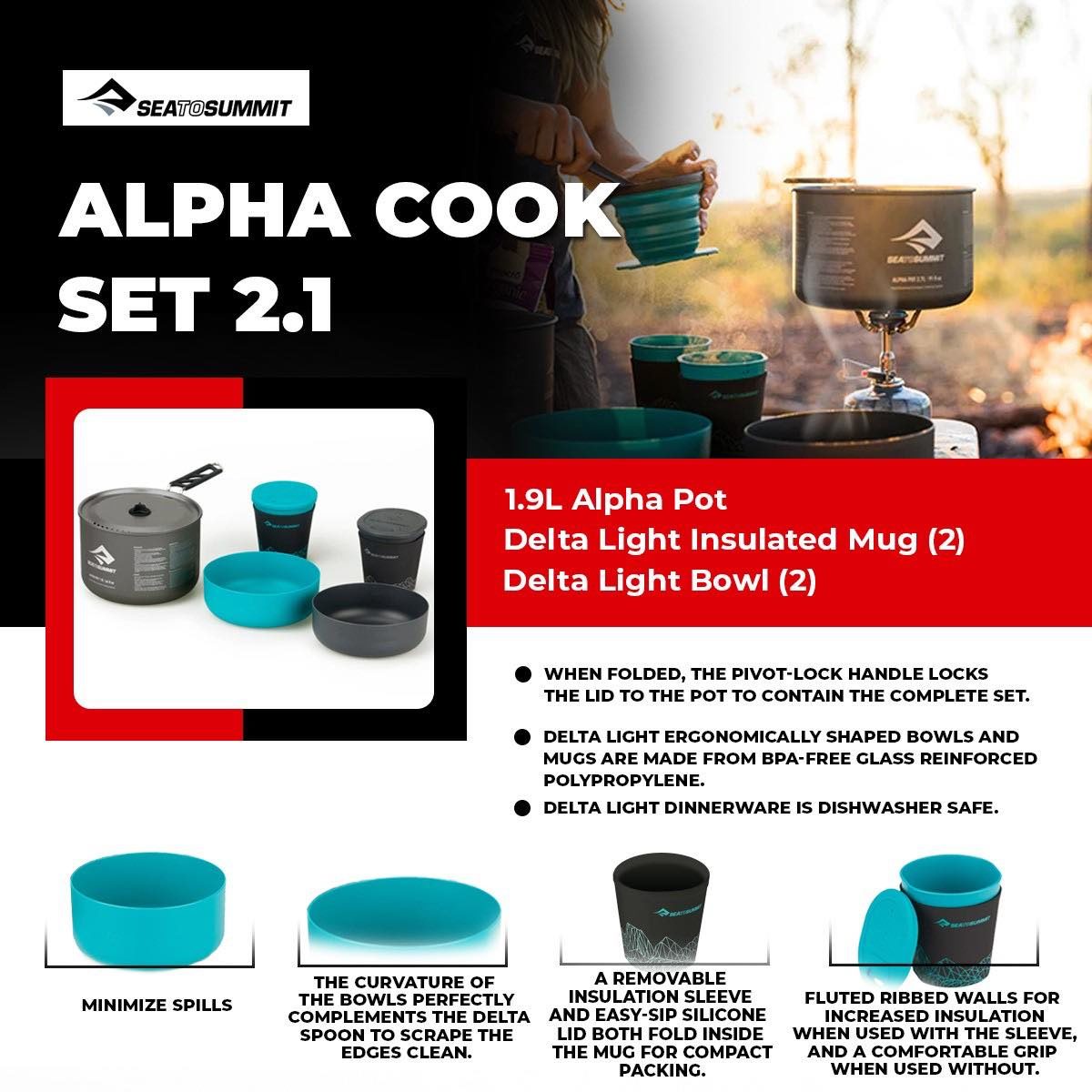 Sea to Summit Alpha Cookset Camping Cookware - International Mall Pull-out