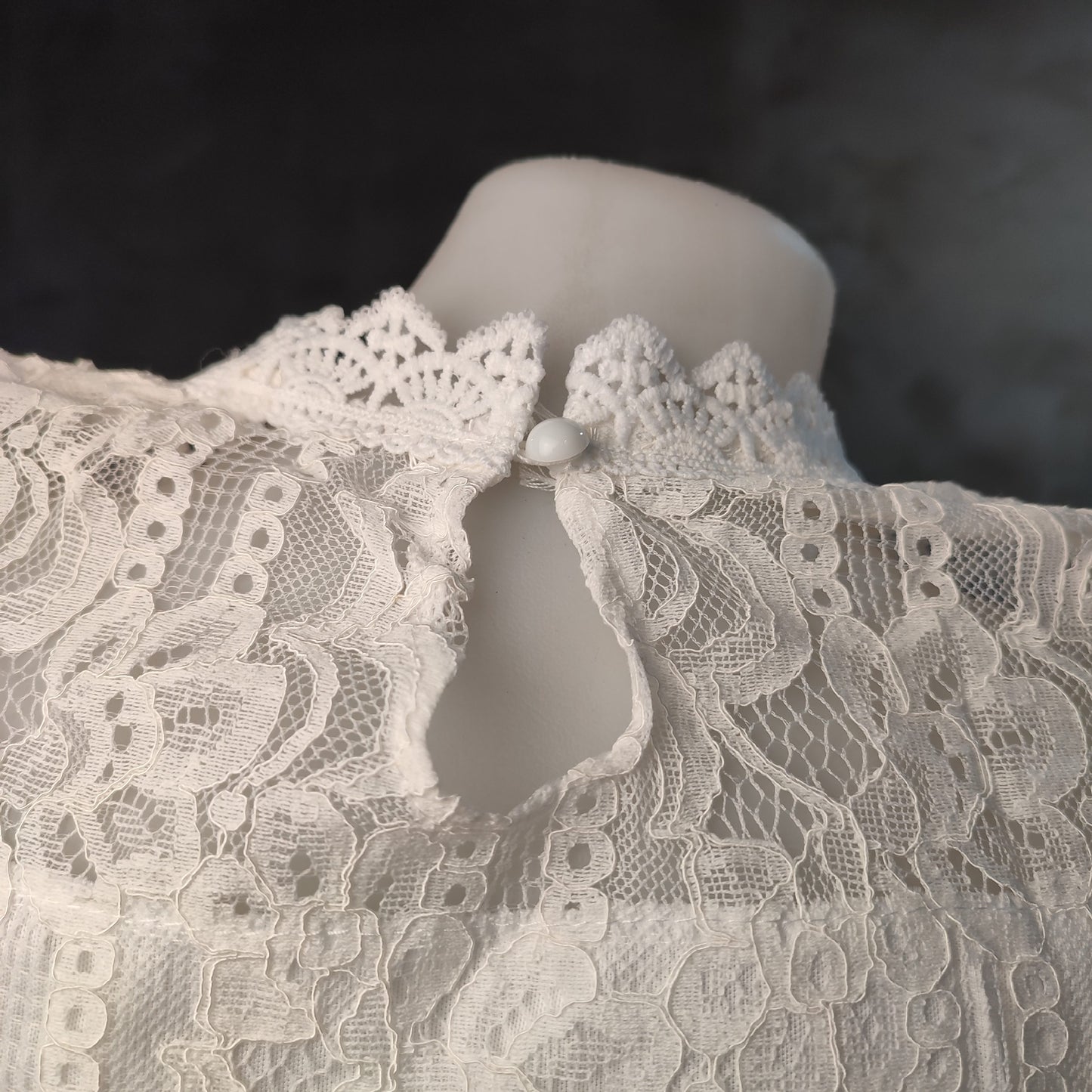 (HDXAEG)CodWomen Long Sleeve Openwork Lace Mesh Blouse