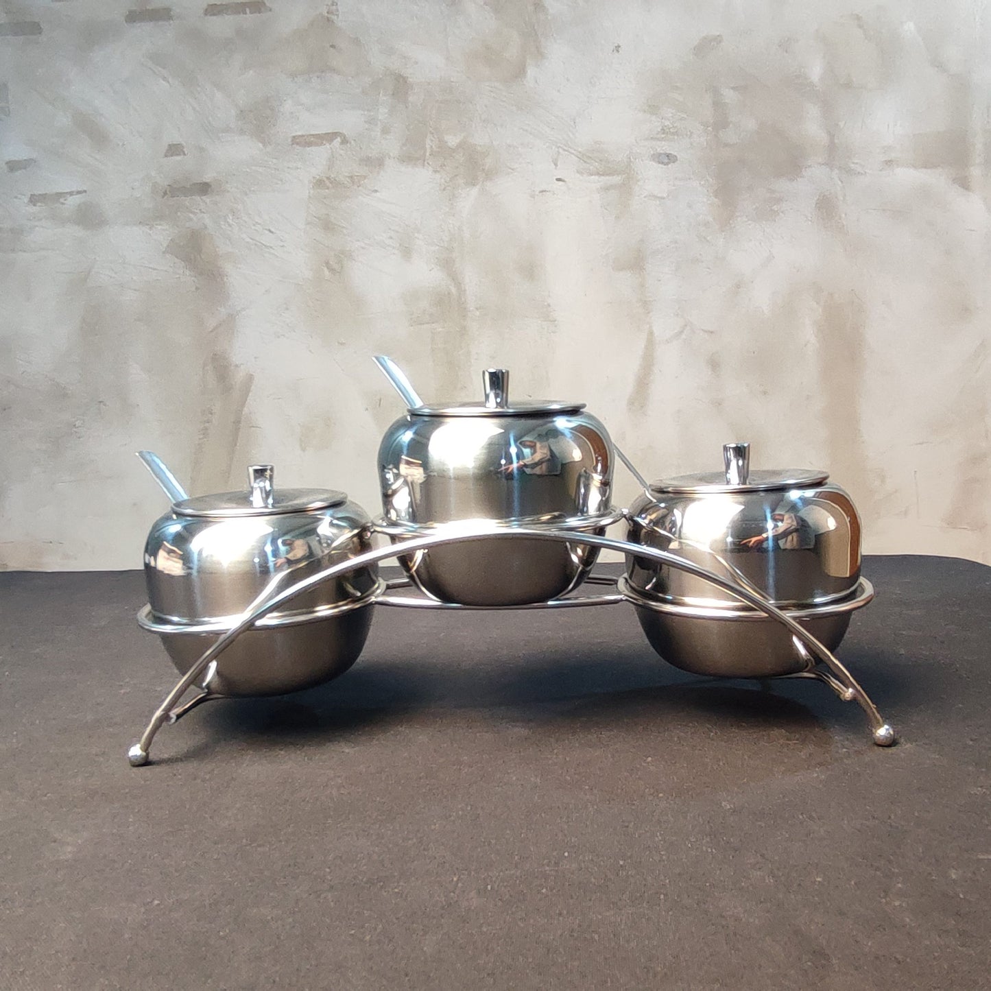 Stainless Steel 3pcs Spice Jar Set