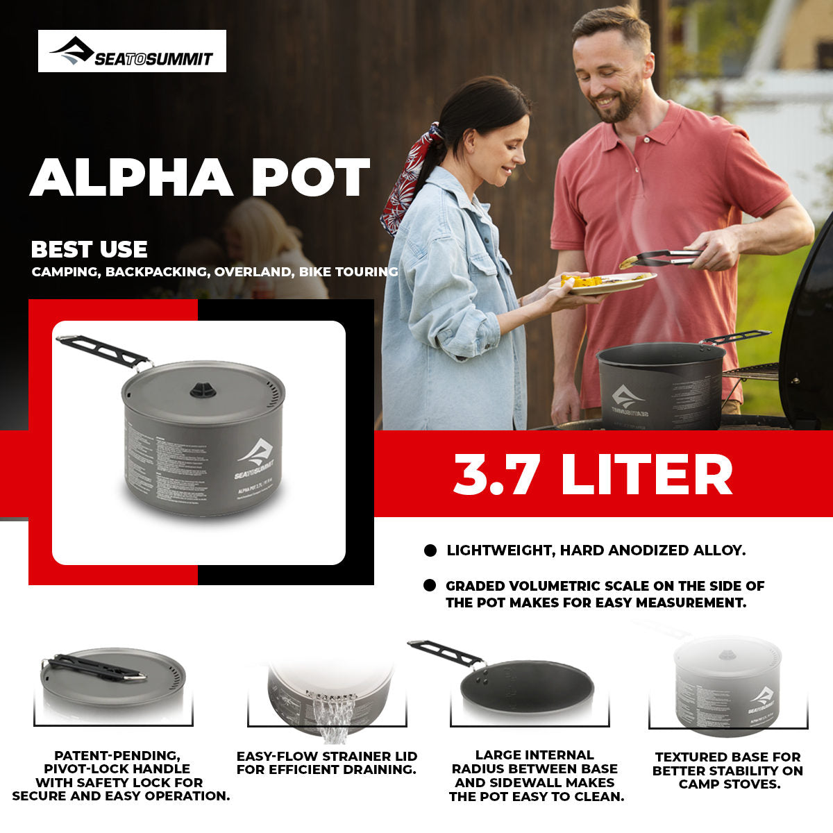Sea to Summit Alpha Pot Camping Cookware - International Mall Pull-out