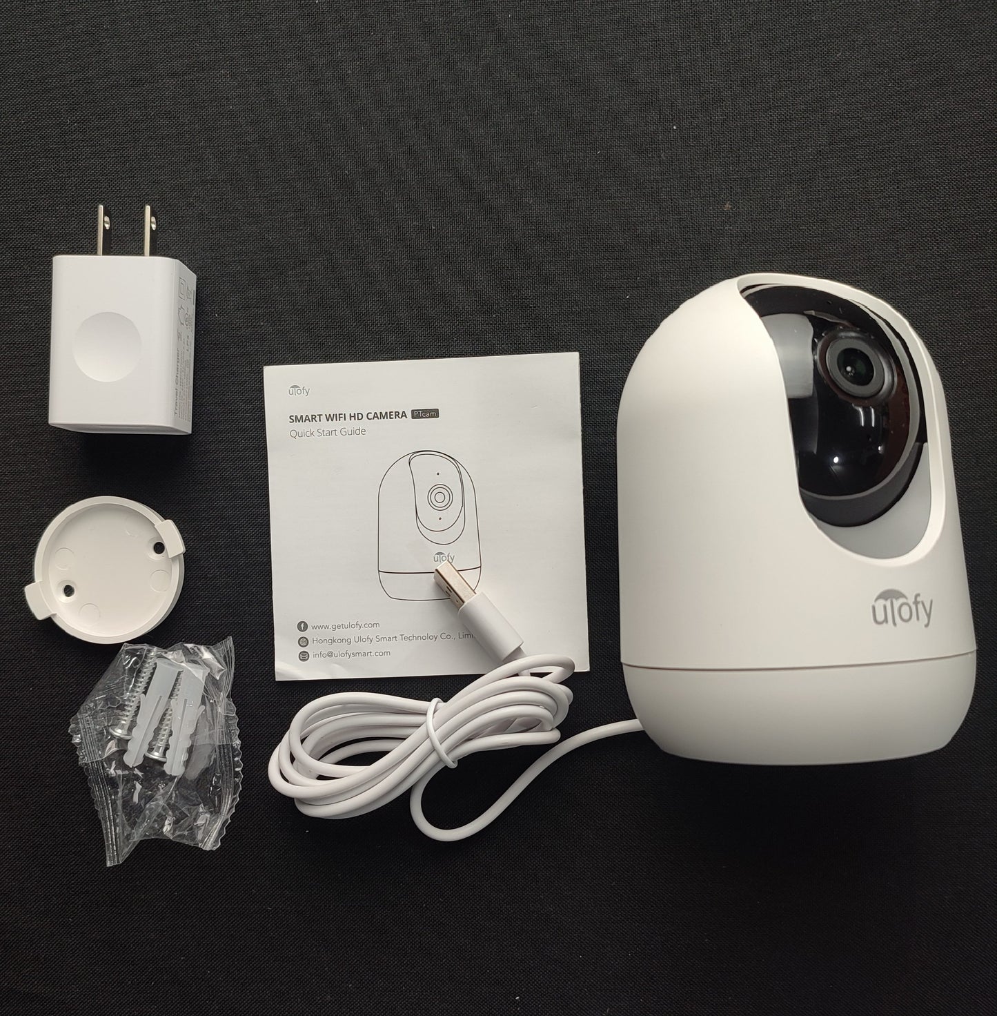 PT-cam ulofy 2k UHD Indoor Pan Tilt Wi-fi Camera- White