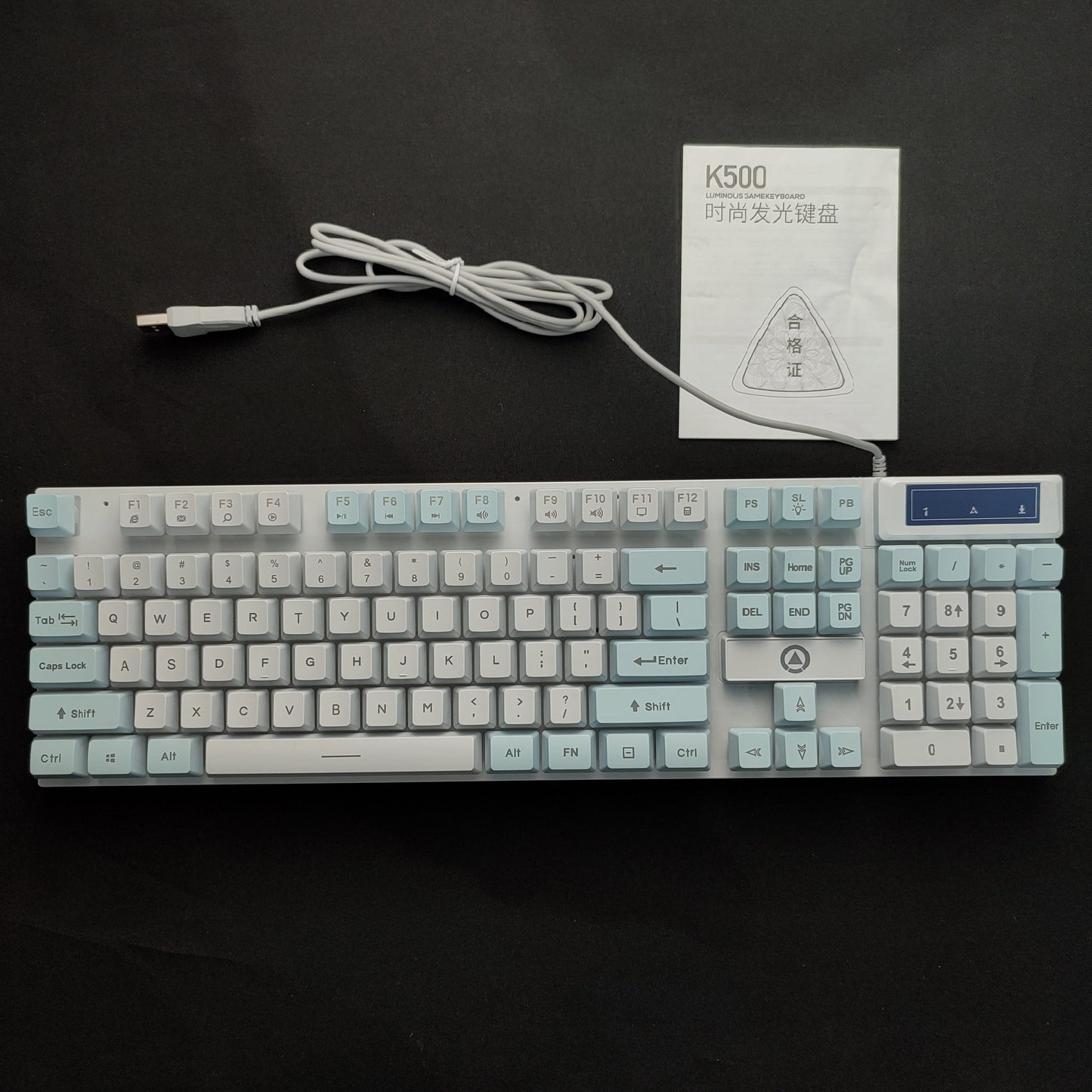 K500 Luminous Game Keyboard Mechanical Hand E-Sports Backlight Keyboard- W