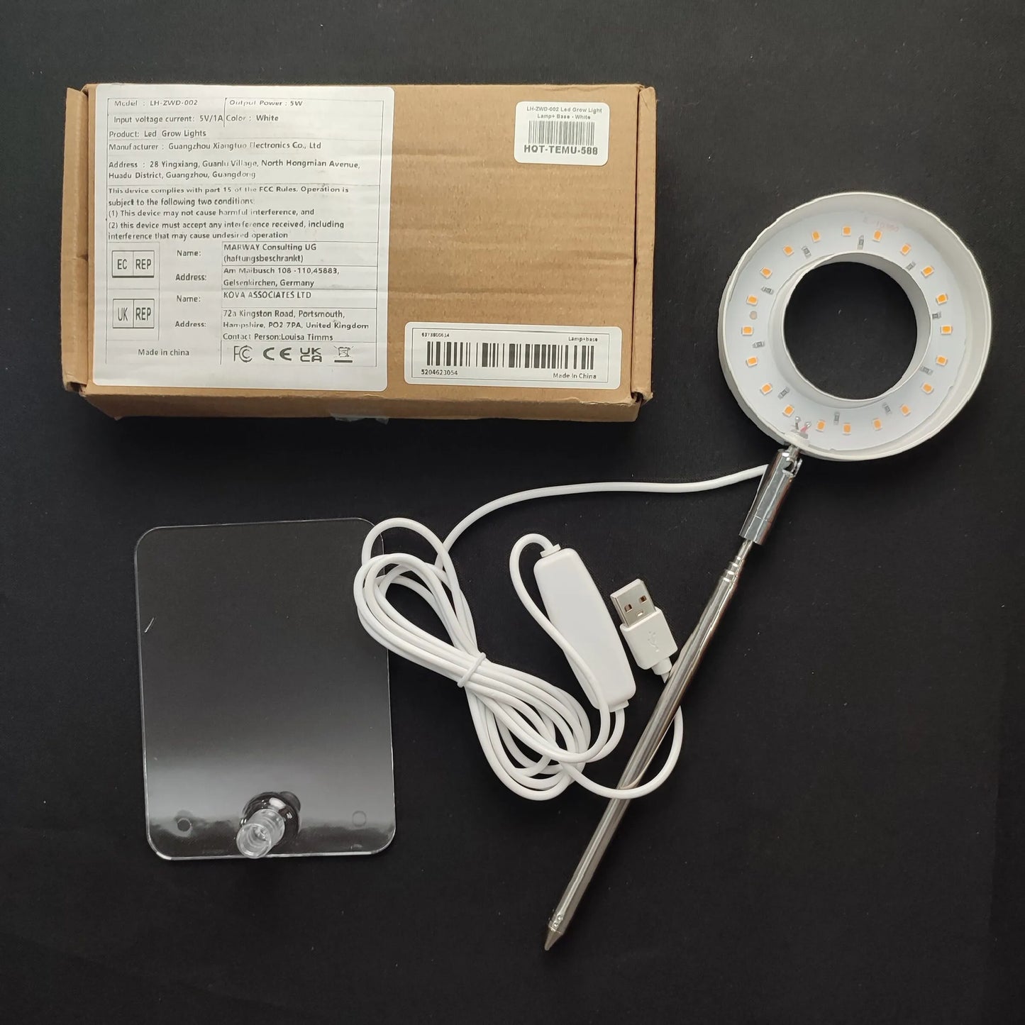 LH-ZWD-002 Led Grow Light Lamp+ Base - White