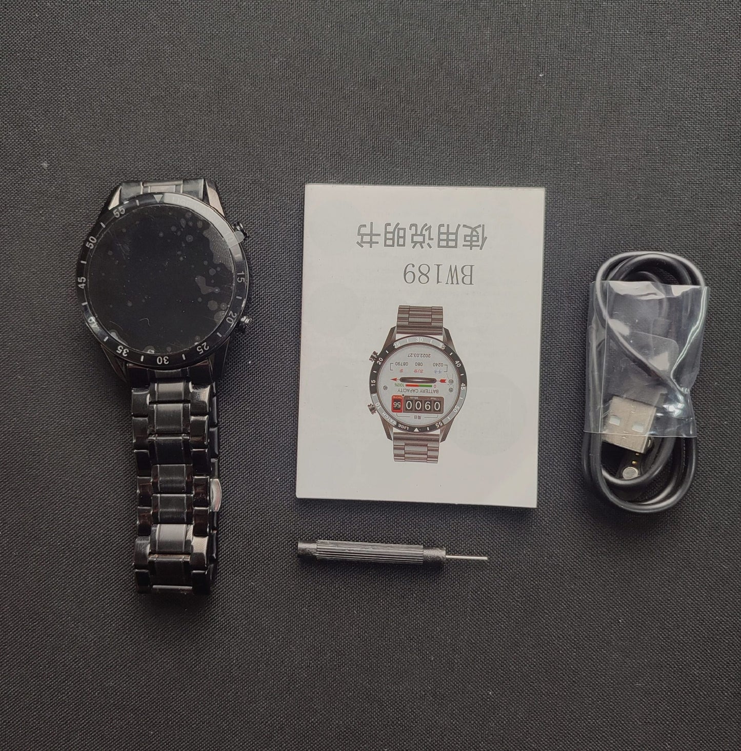BW0189 LIGE Smart Watch - Steel Strip Black