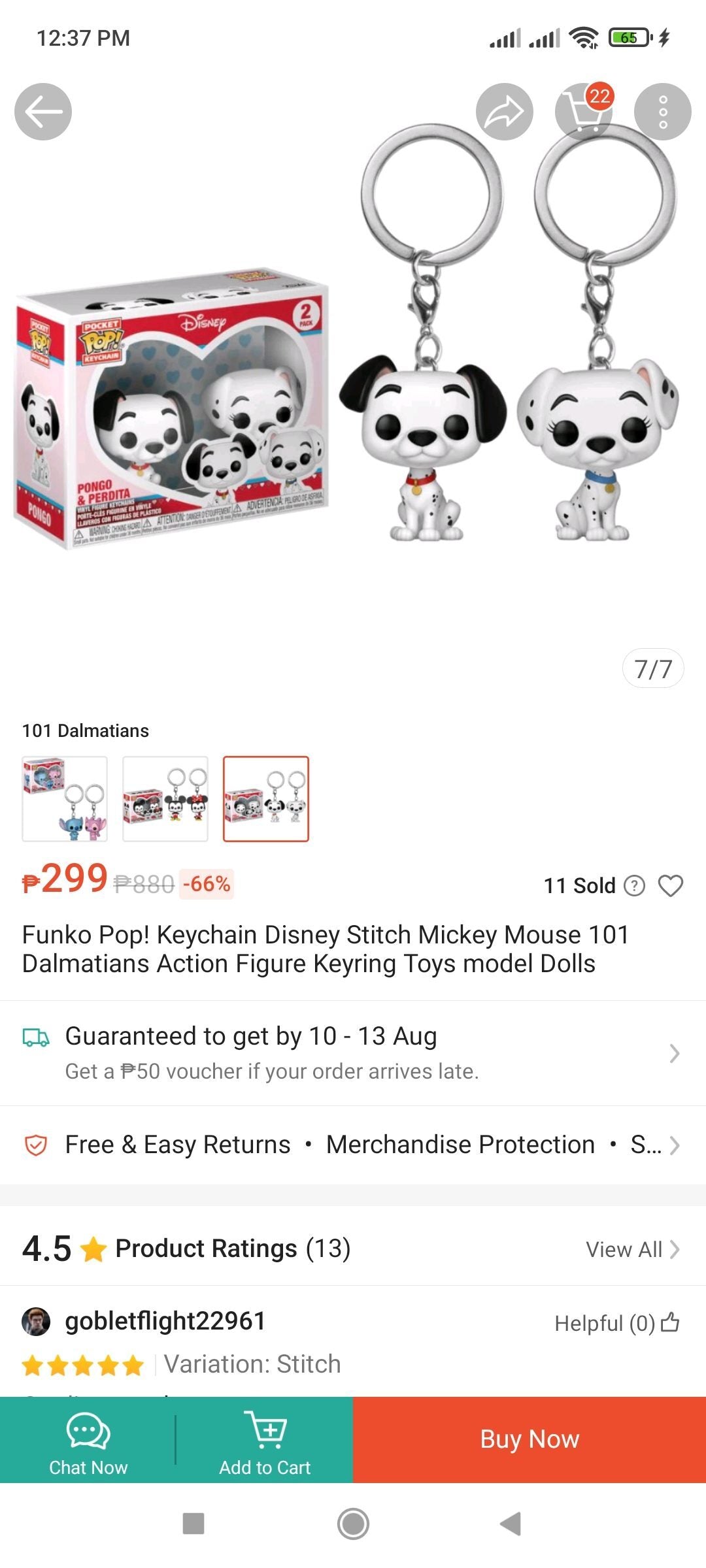 FUNKO Disney 101 Dalmatians Pocket Pop Ketchain Pongo & Perdita P3
