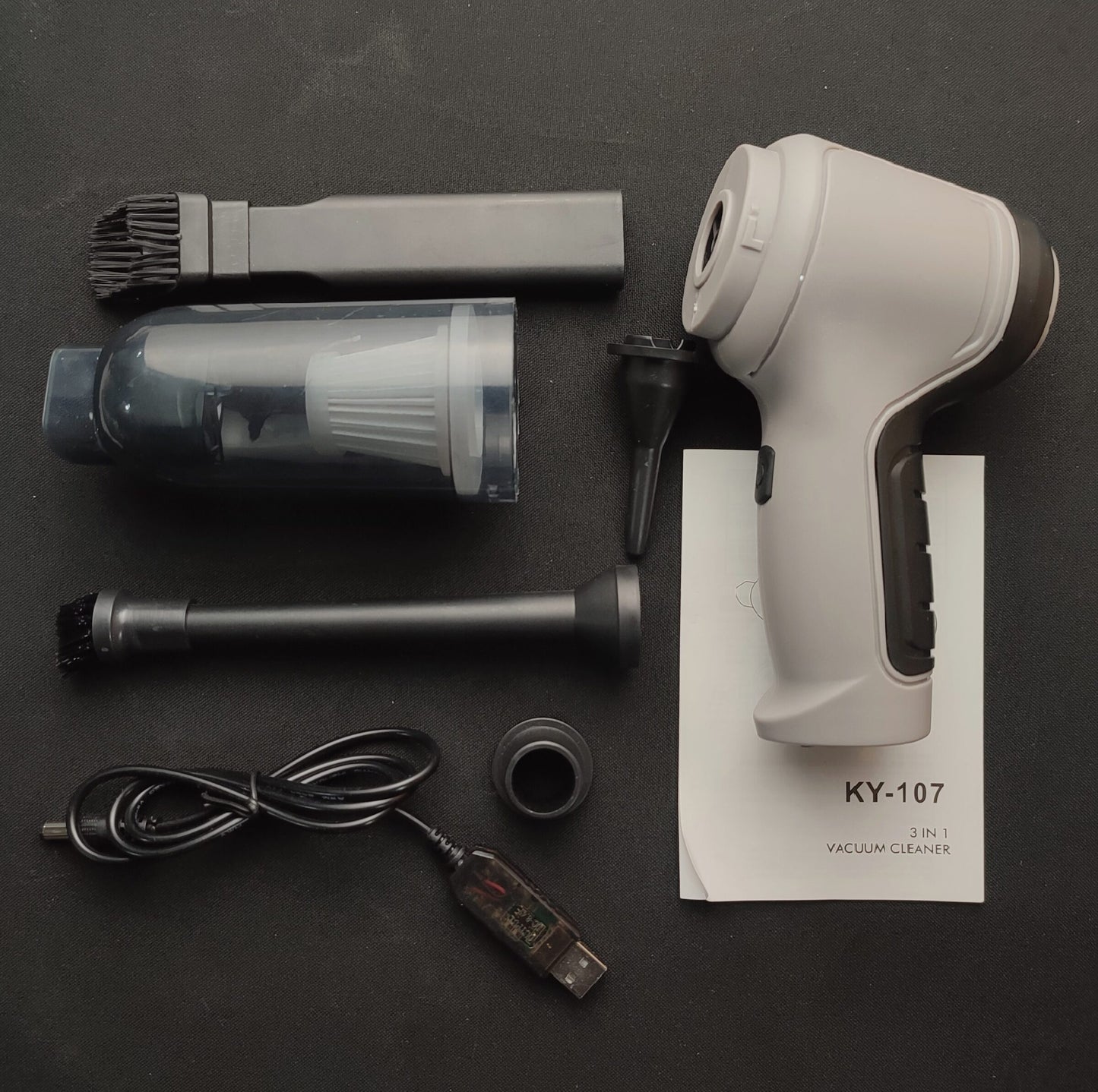 KY-107 Multifunction Vacuum Cleaner with Accessories - Grey
