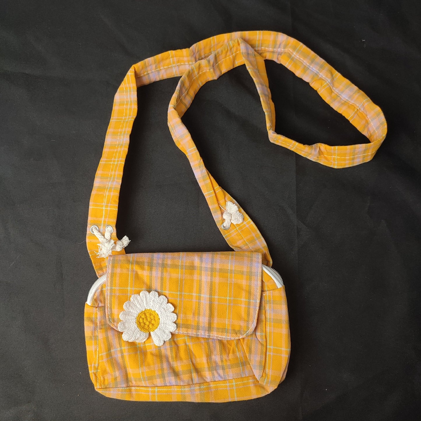 (ZWHGE)Women Daisy Plaid Canvas Shoulder Bags Handbag Messenger Bags
