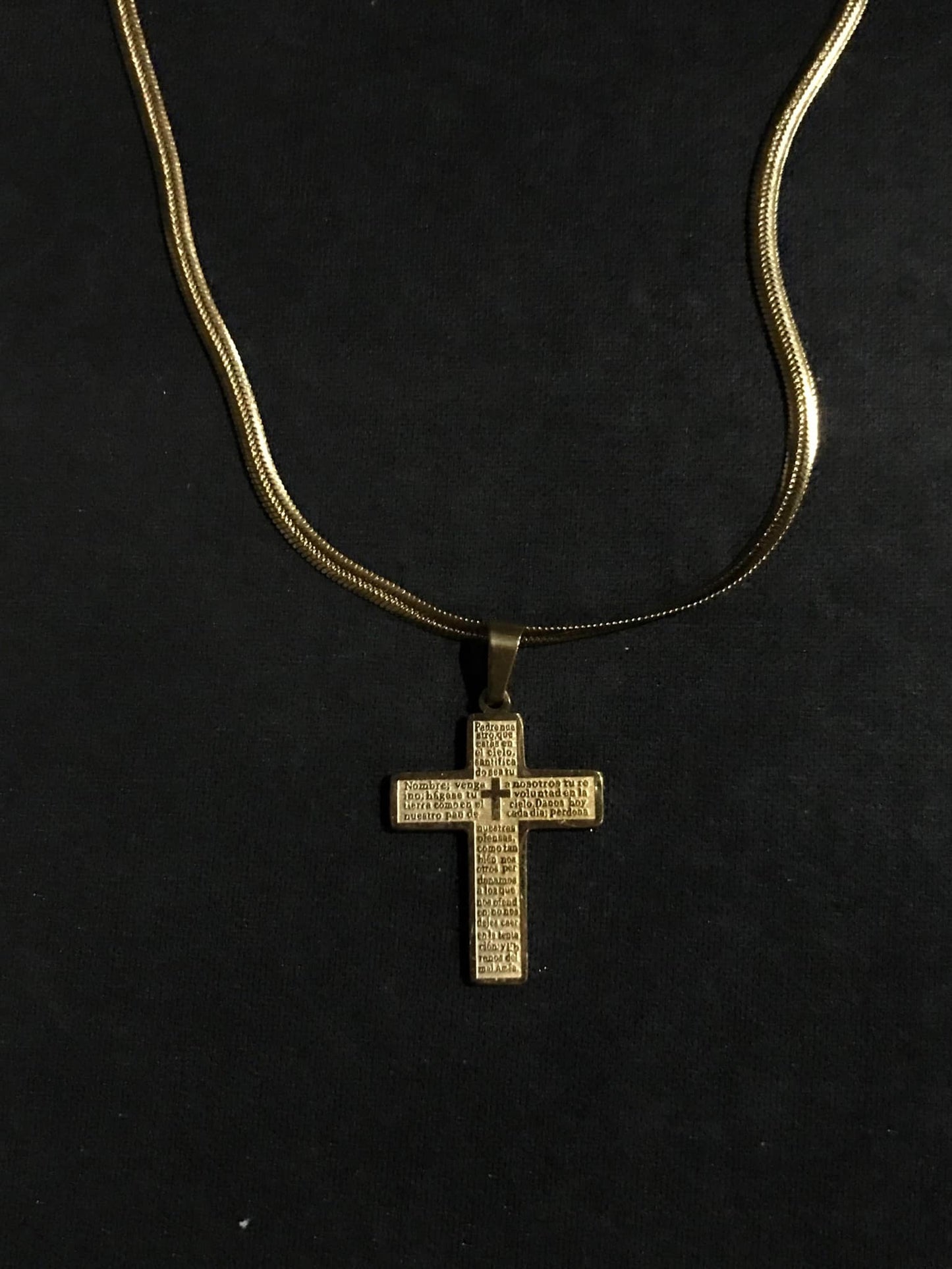 Gold-Plated Stainless Steel Snake Chain Necklace with Pendant