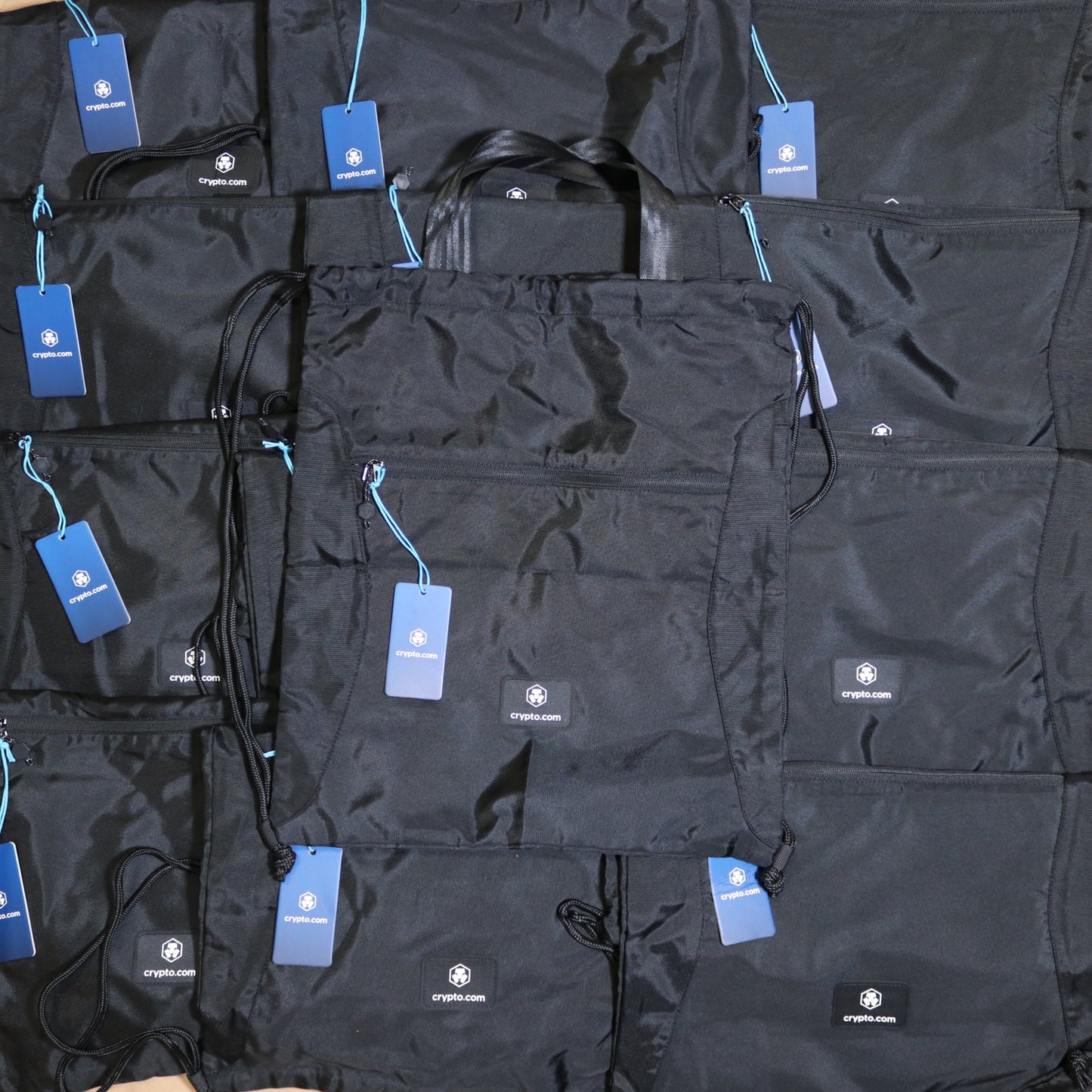 Crypto Black Pulls String Bag - Factory Pull-out
