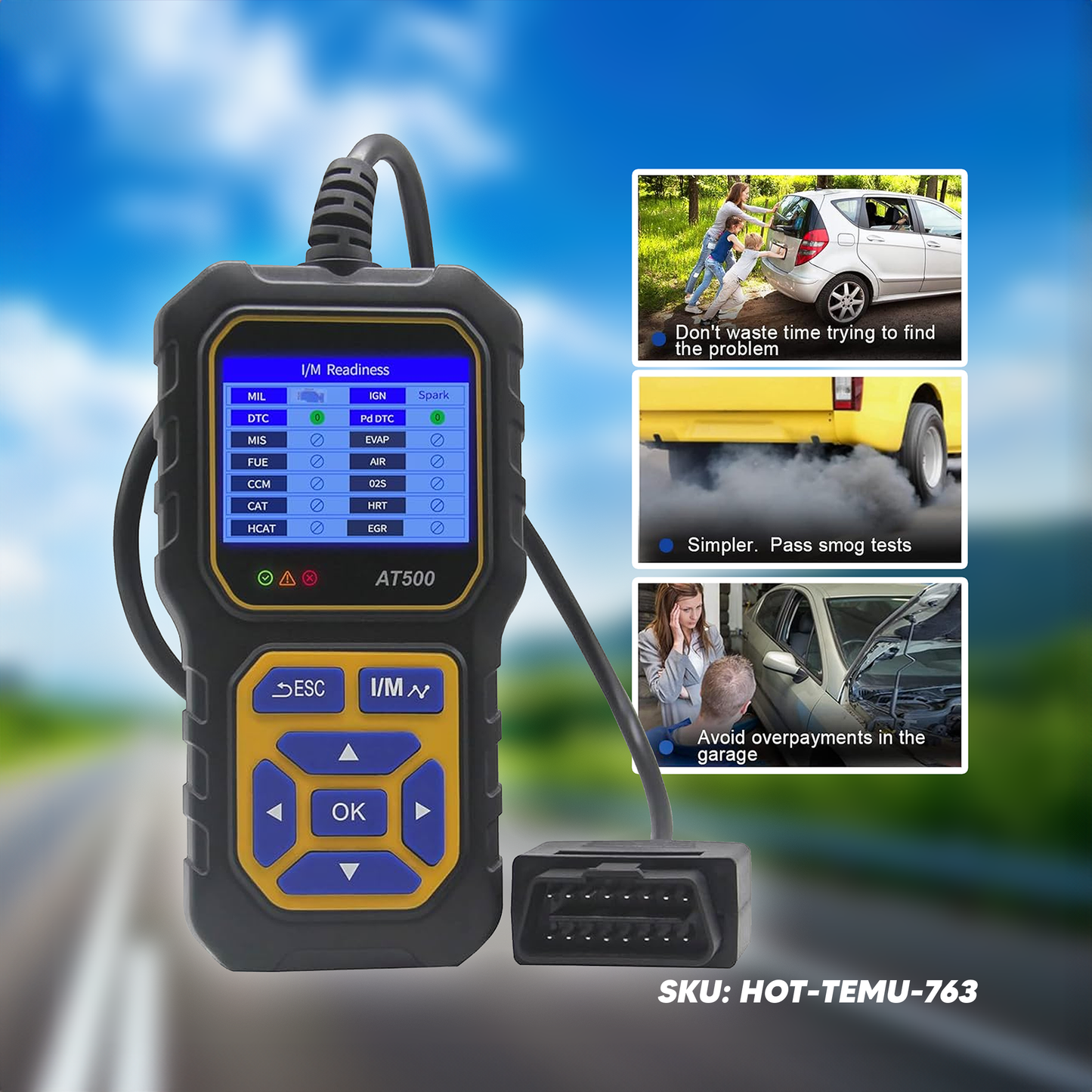 AT500 OBD II / EOBD Scanner Diagnostic Tool- Black