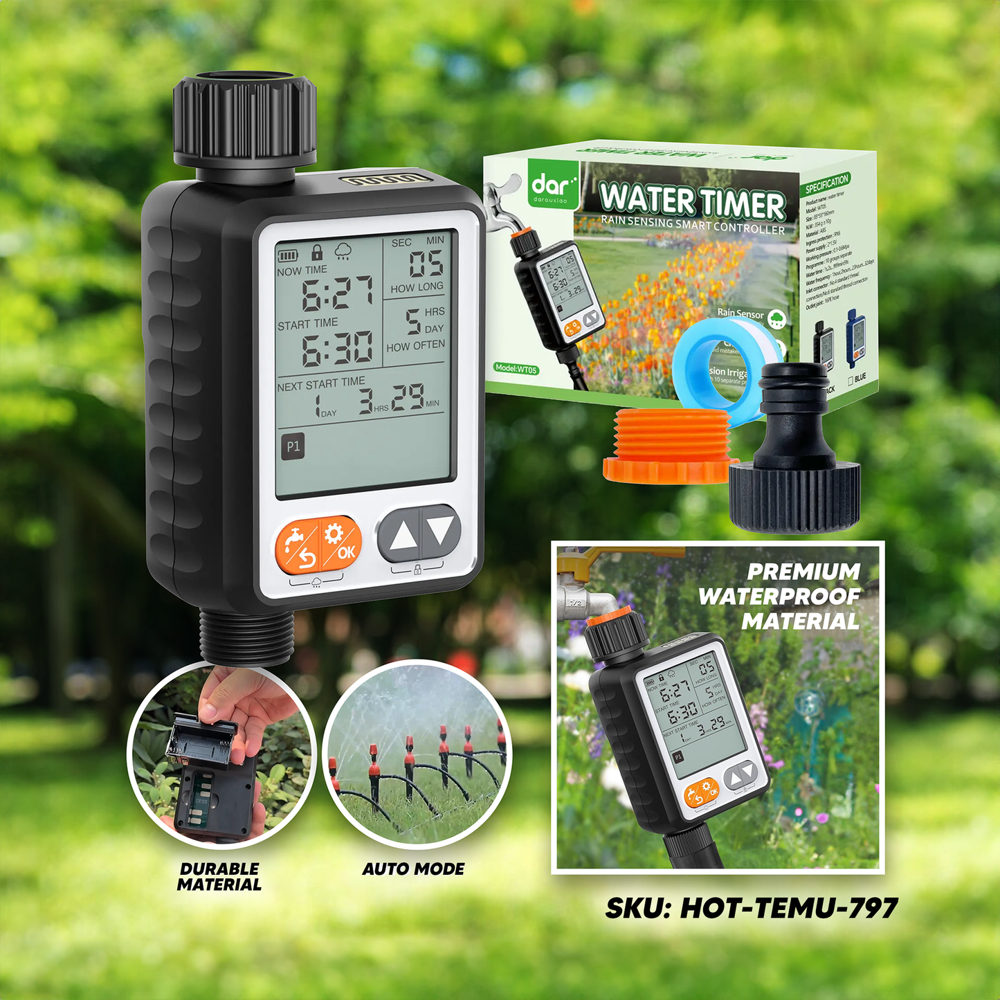 WT05 Water Timer - Black