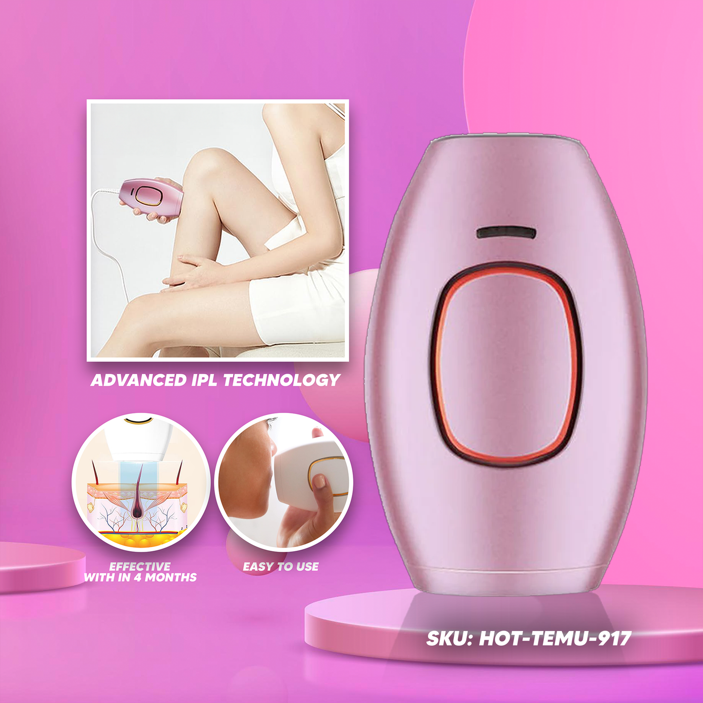 IPL Hair Removal Instrument - Pink