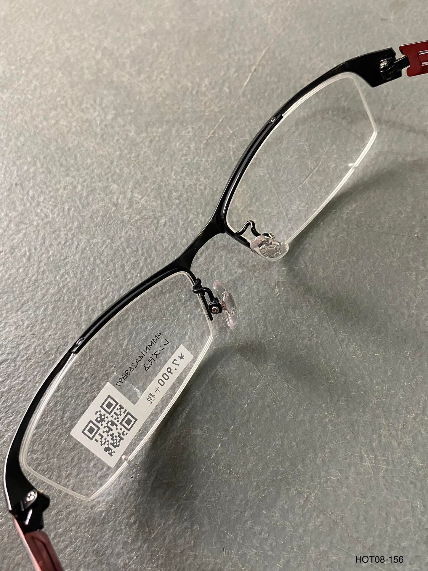 Plastic/Metal Frame Jins Matt Black/Red (AMMN14A263B97) Eyeglass