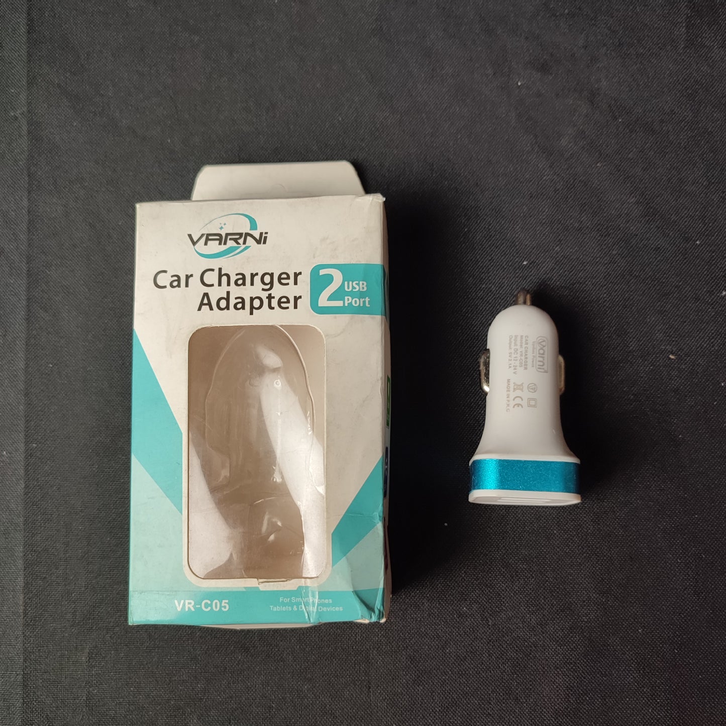 Varni Dual USB Car Charger Adapter 2.4A VR-C05 (Assorted Color)